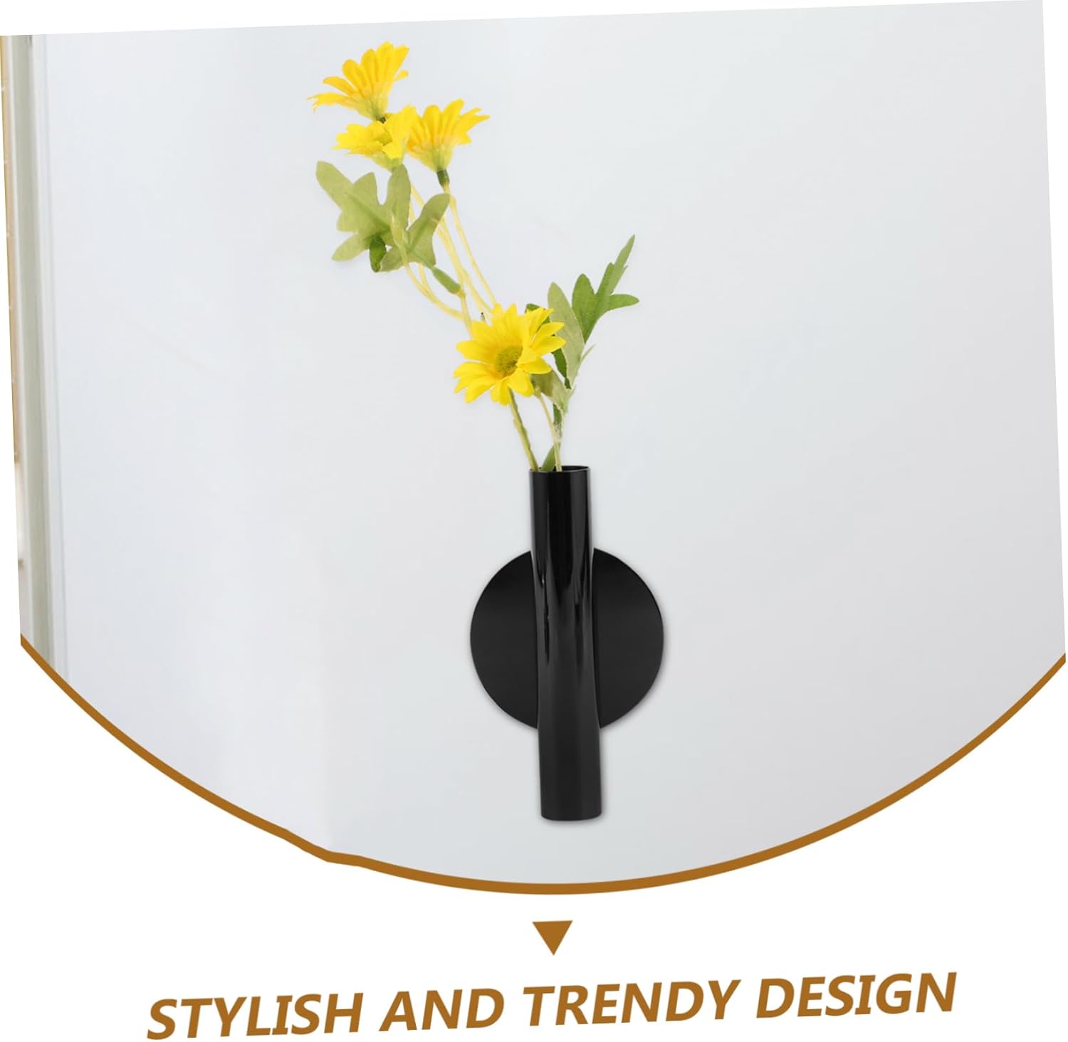 BESTOYARD 2Pcs Wall Mounted Metal Vase for Dried Flowers and Plants