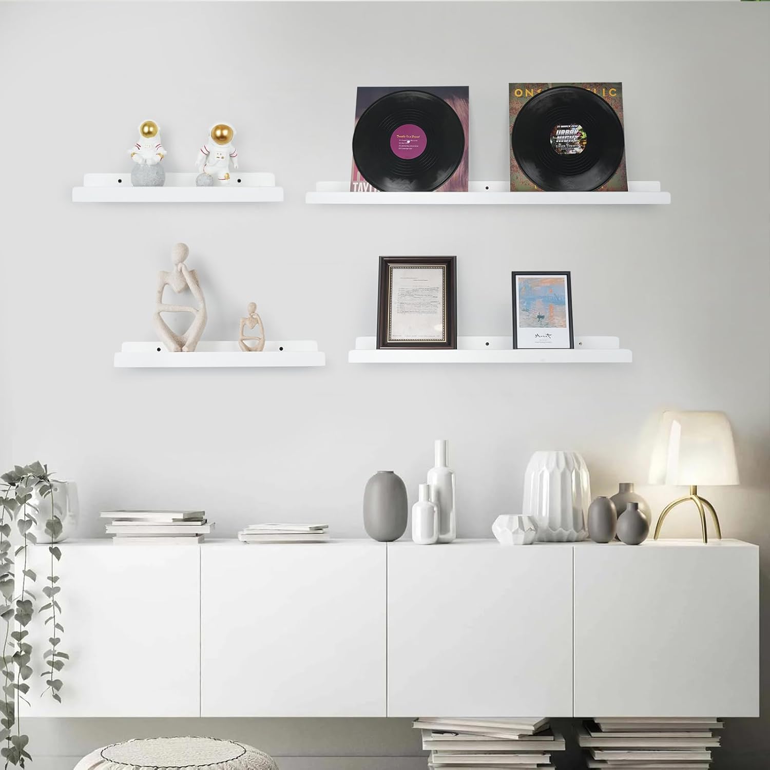 White Floating Shelves for Wall 24 Inch