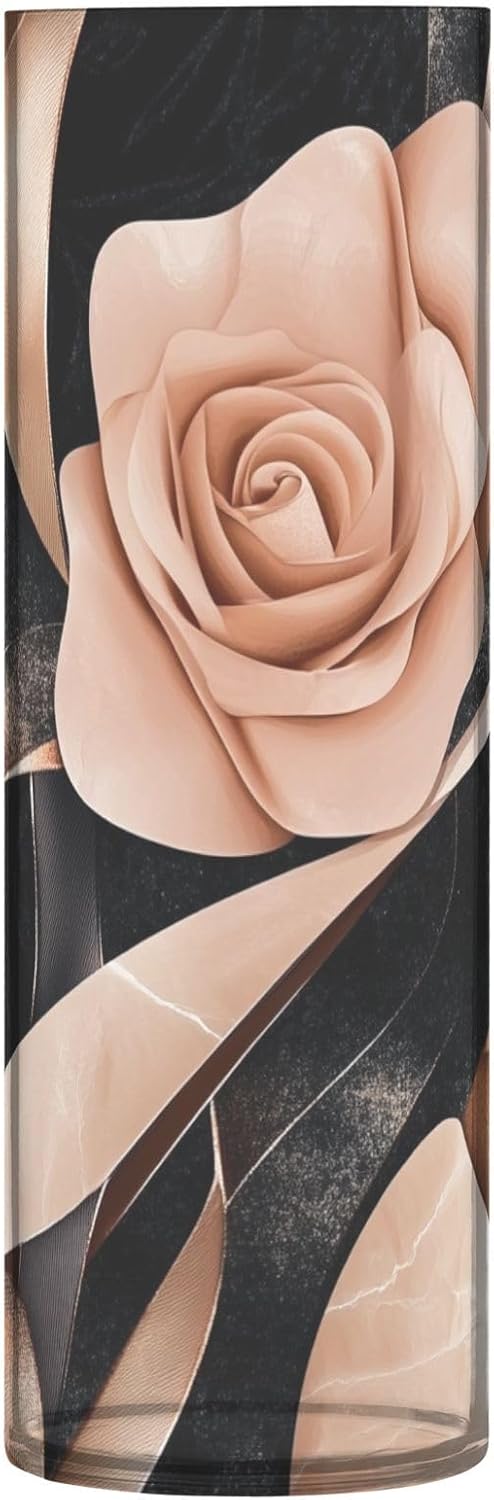 Rose Velvet Ribbon Caramel and Black Hurricane Candle Holder
