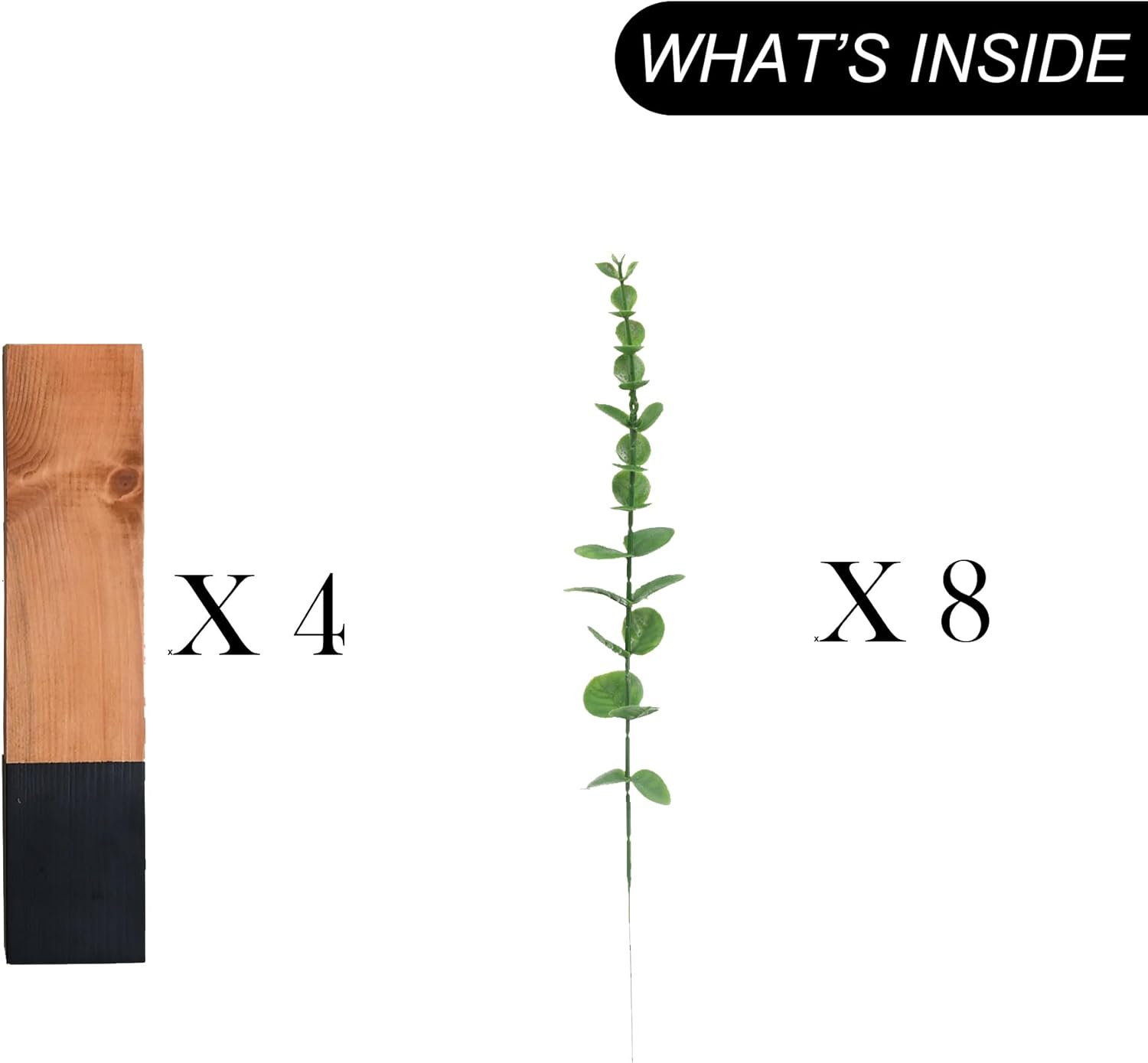 4 Pack Wood Wall Planters for Dried Flowers and Faux Greenery