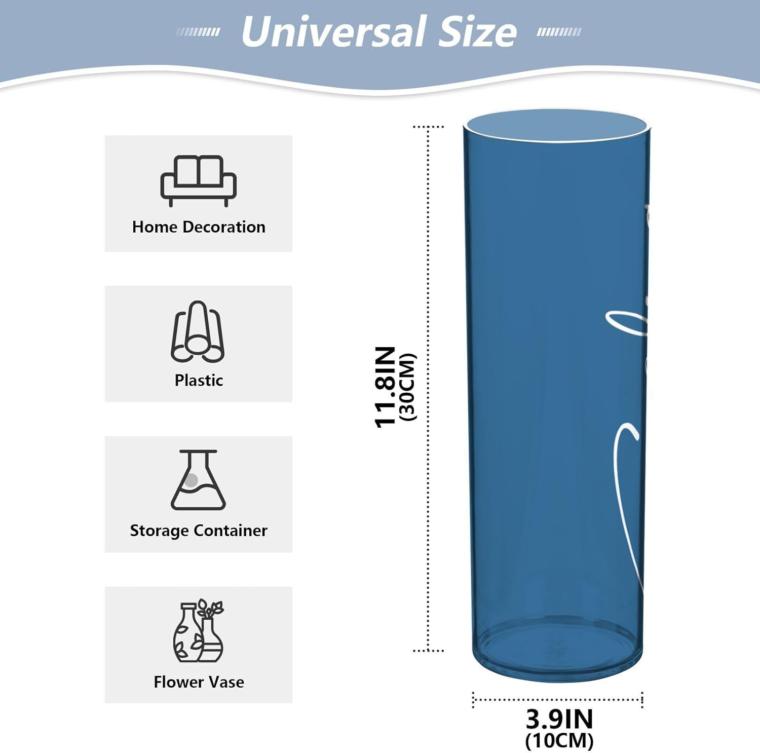 J JOYSAY Custom Dark Blue Vase for Centerpieces