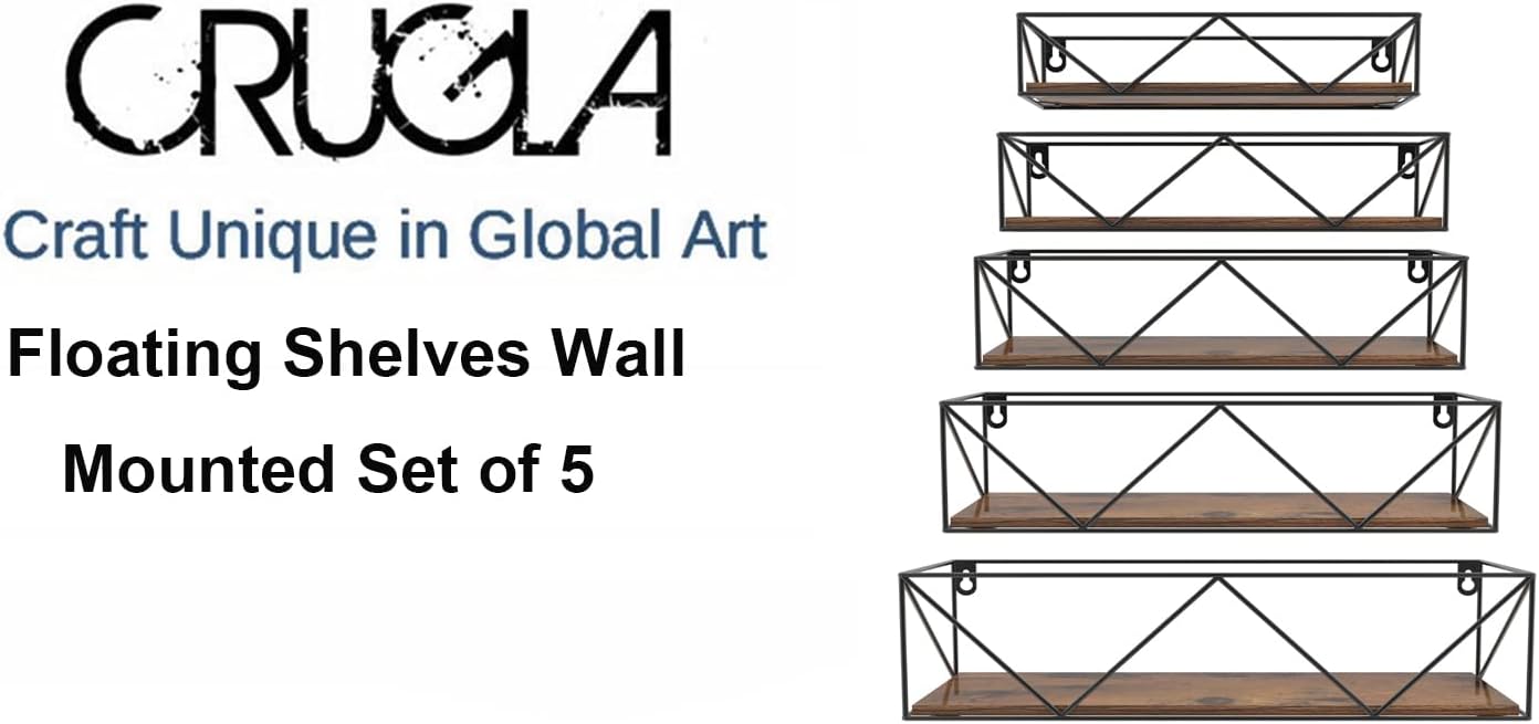 CRUGLA Wall Mounted Floating Shelves Set of 5
