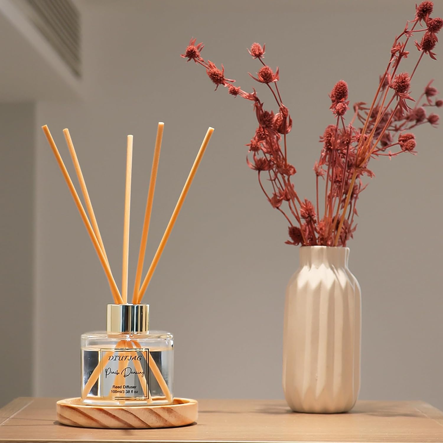 100ml Peach Scent Diffuser with 6 Fiber Sticks
