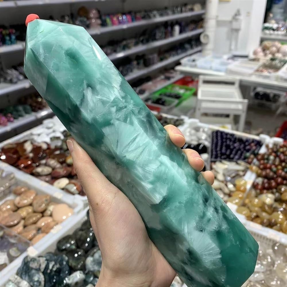 KatLin Natural Ocean Stone Crystal Obelisk Office Decoration Gift