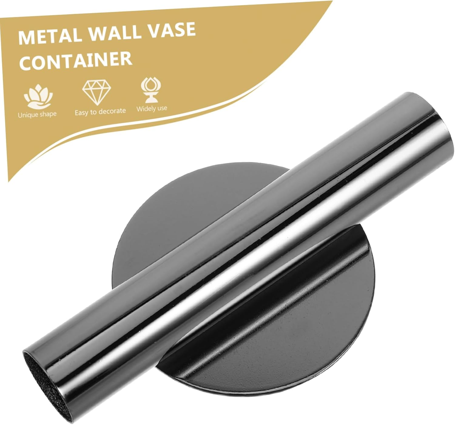 ABOOFAN 2Pcs Wall Mounted Metal Flower Vases No Drill Adhesive Installation