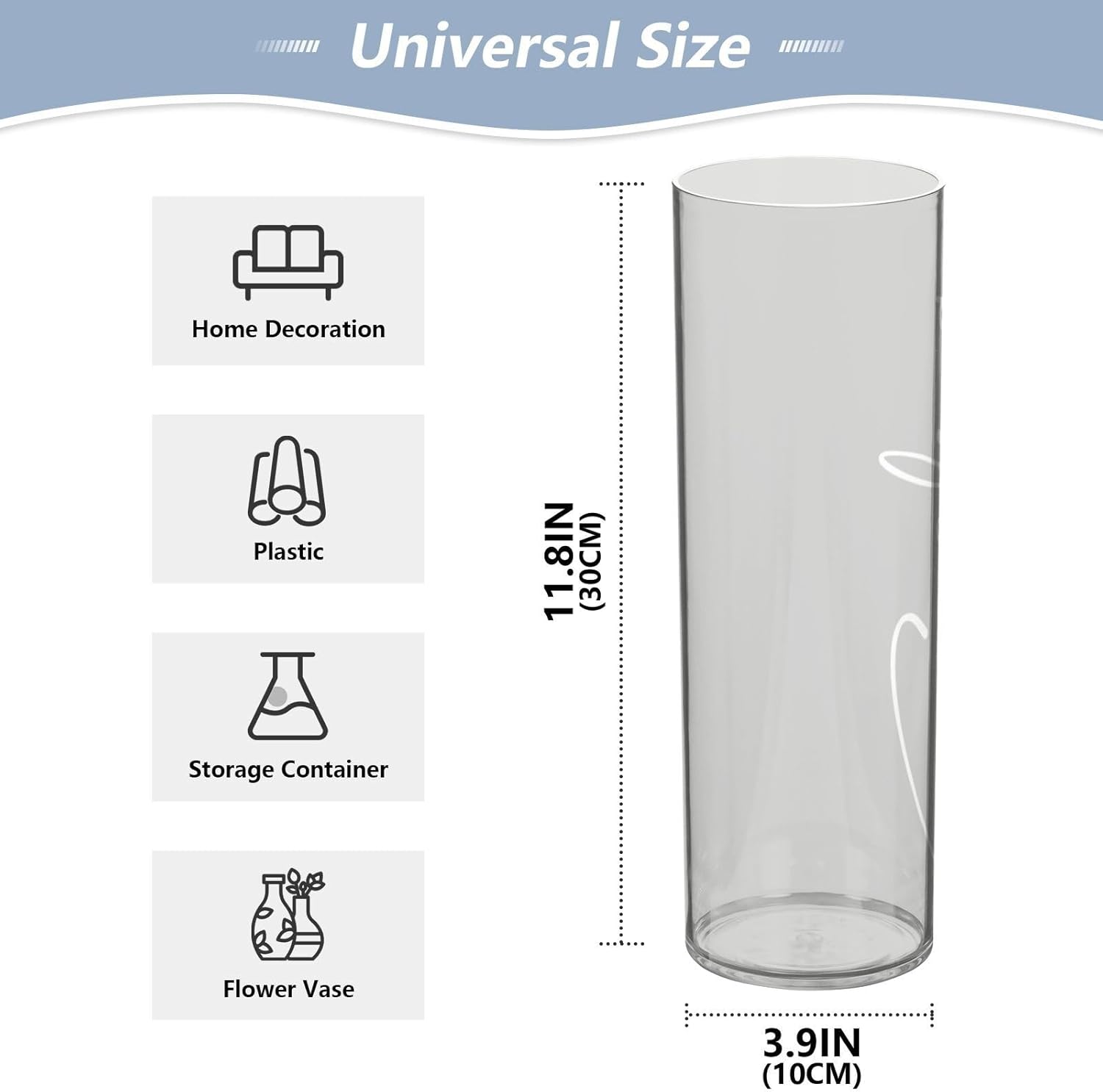Custom Gray Vase for Centerpieces and Decor