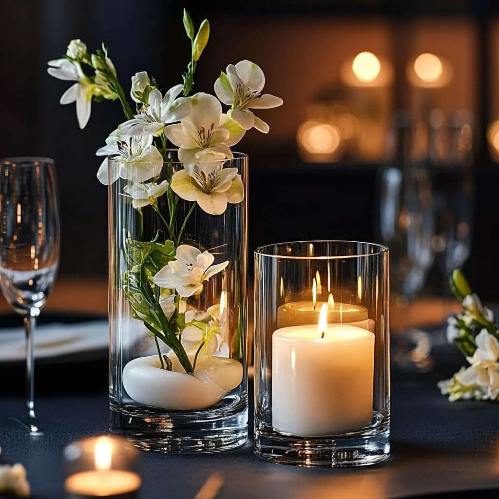 Zomiol Glass Cylinder Vase Set of 18 for Centerpieces