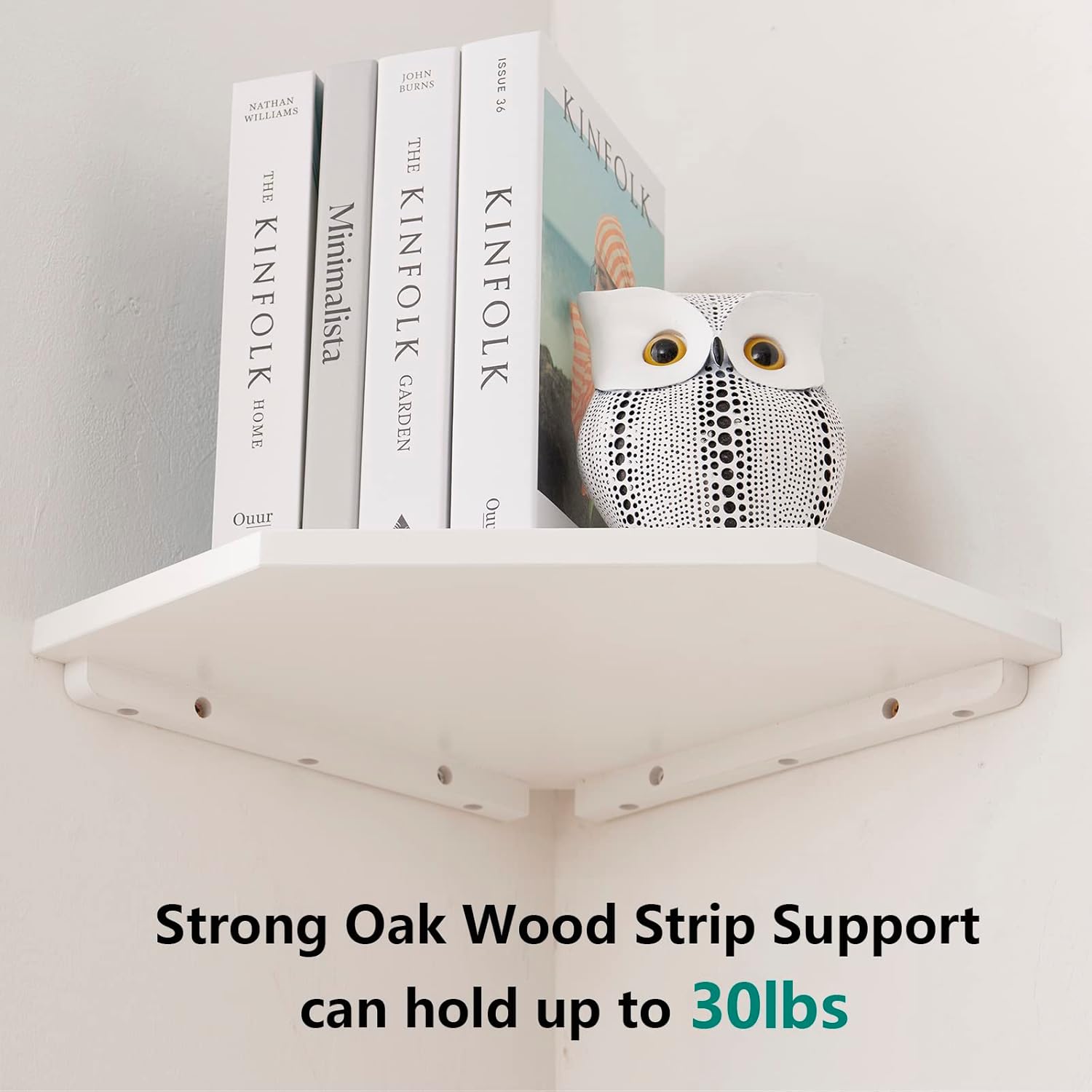 Corner Floating Shelves Set of 2 Solid Oak Wood