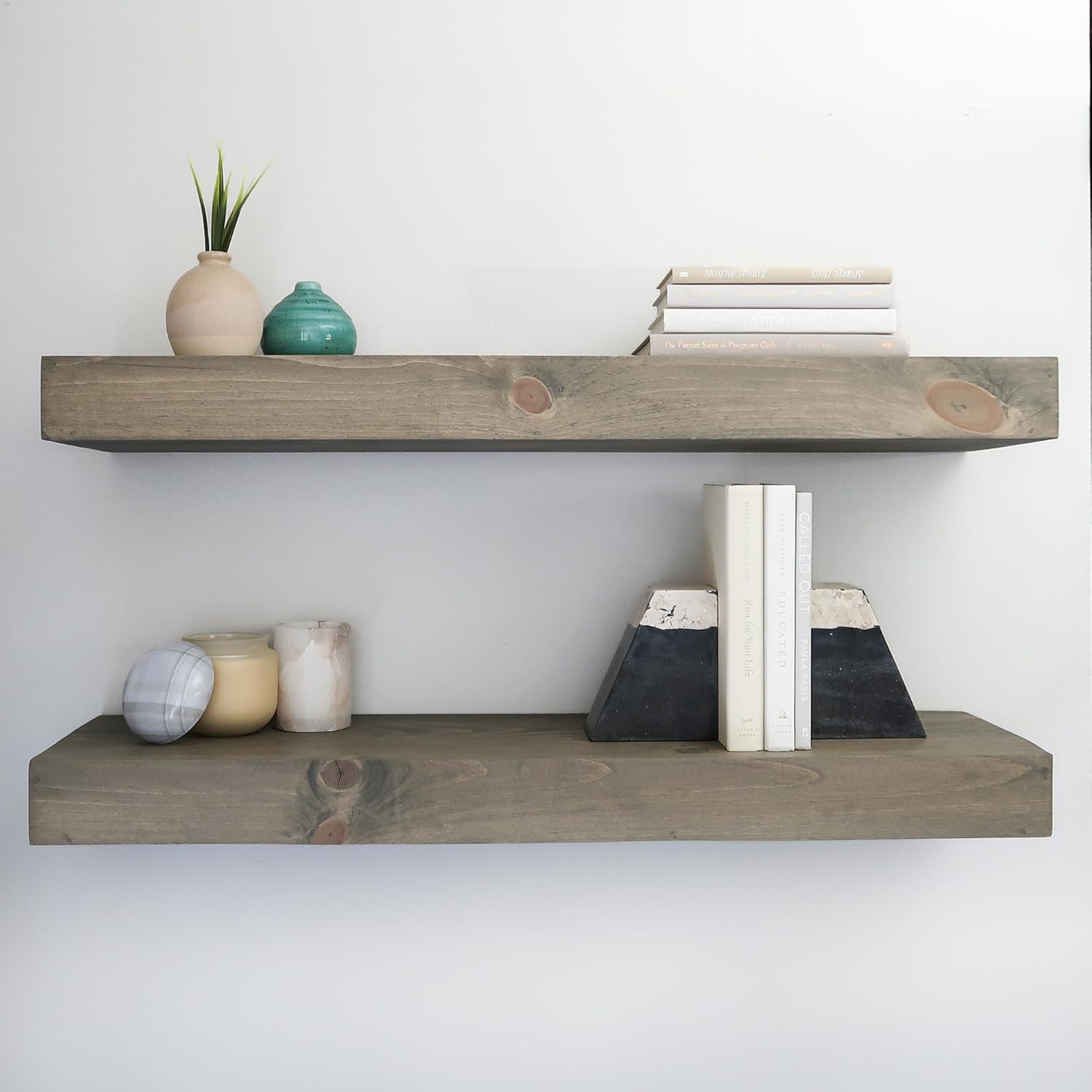 Modern Floating Shelves 3 Inches Thick Set of 2 1