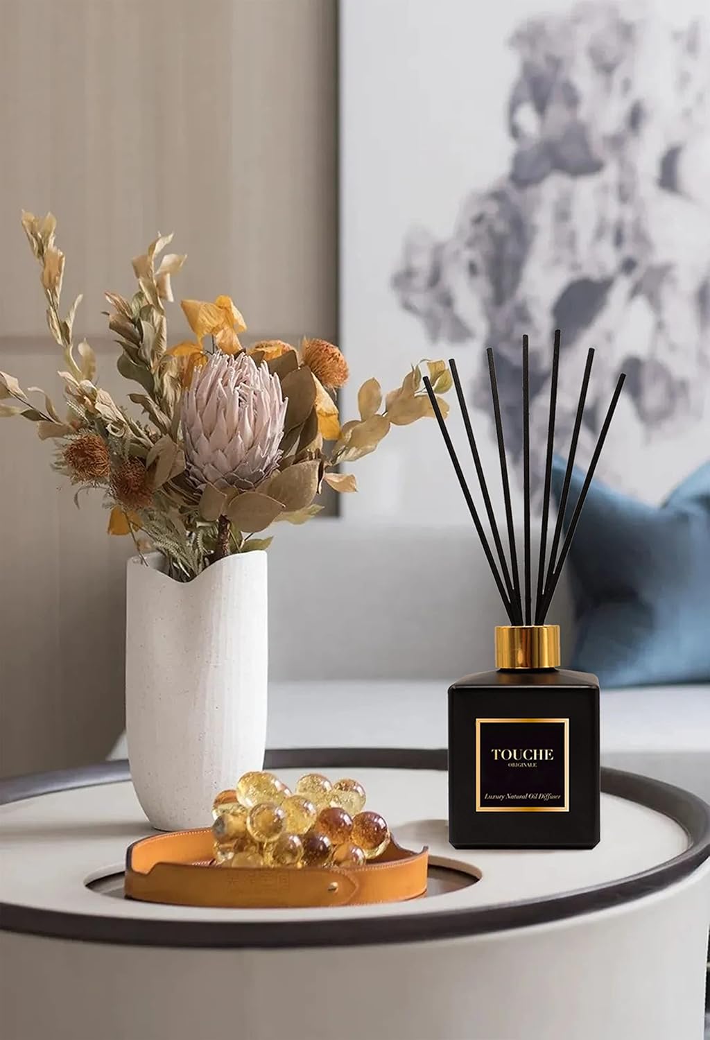 TOUCHE ORIGINALE Luxury Natural Reed Diffuser - Vanilla Caramel 475 OZ