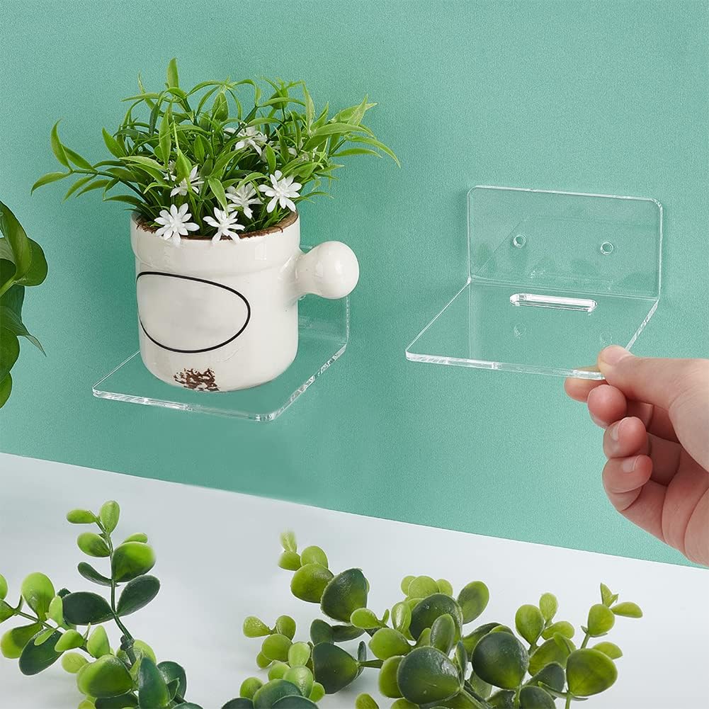 PH PandaHall 4pcs Clear Acrylic Floating Shelves