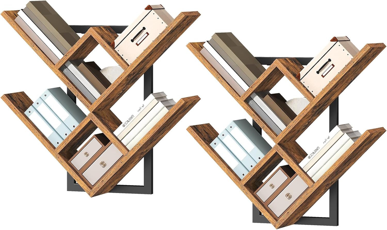 HOOBRO Floating Shelves Set of 2 Wall Mounted Bookshelves