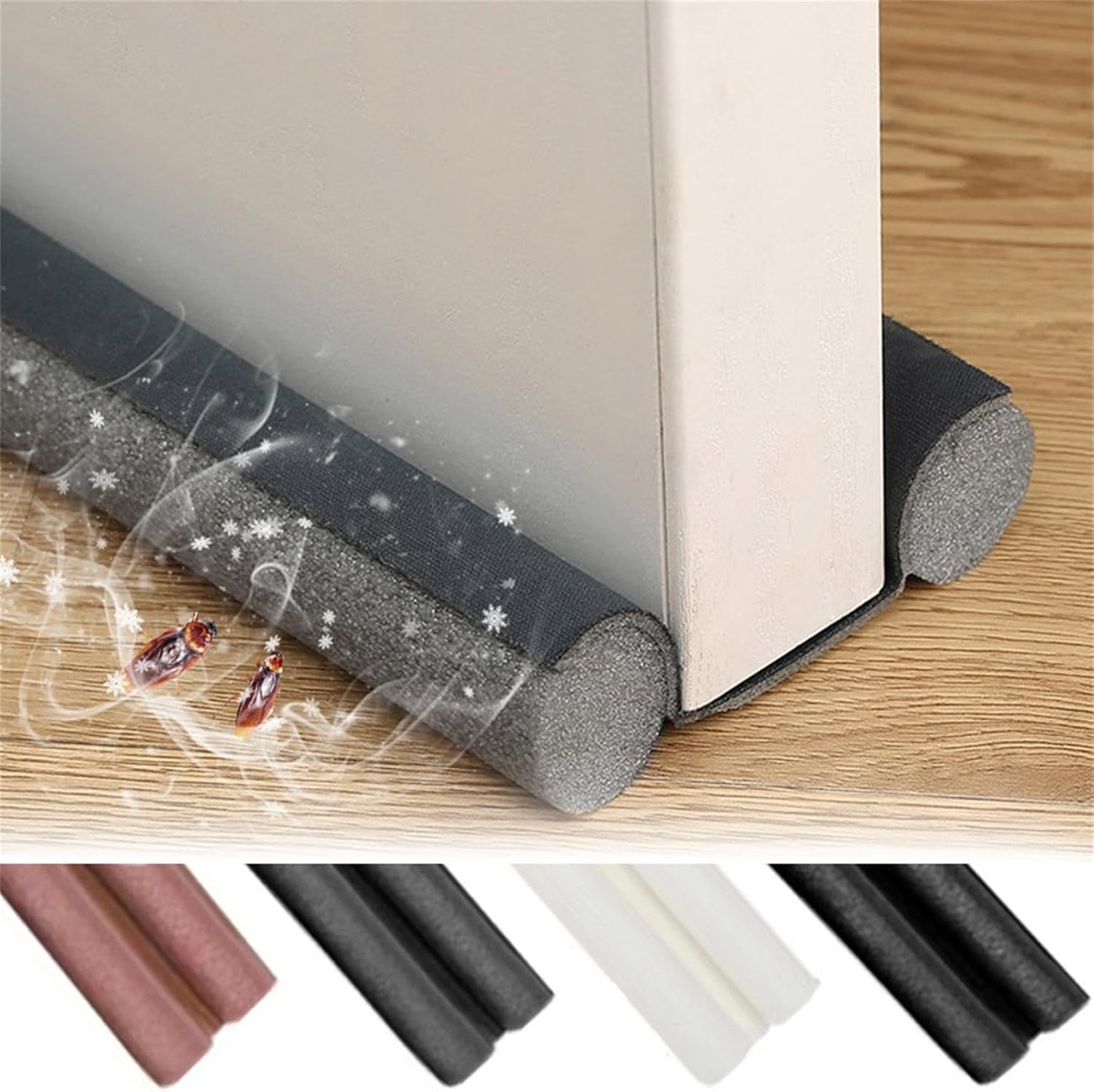 Adjustable Door Draft Stopper - 366 Inch Gray