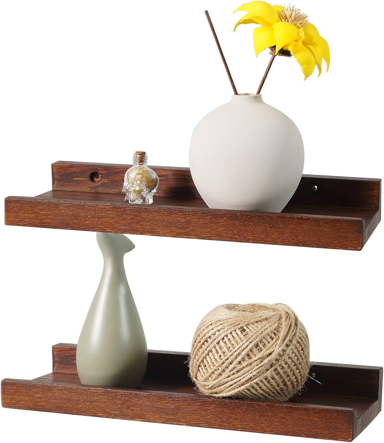Recogwood 12 Inch Floating Shelves Set of 2 Rustic Wood Design