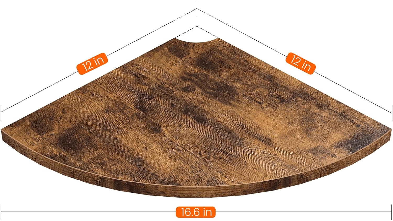 Homode Corner Wall Shelf Set of 4 Rustic Brown