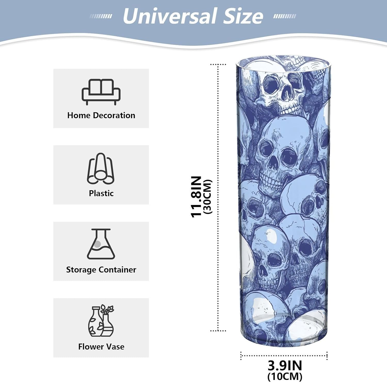 Funny Skull Hurricane Floating Candle Holder 118 x 39 Inch Vase