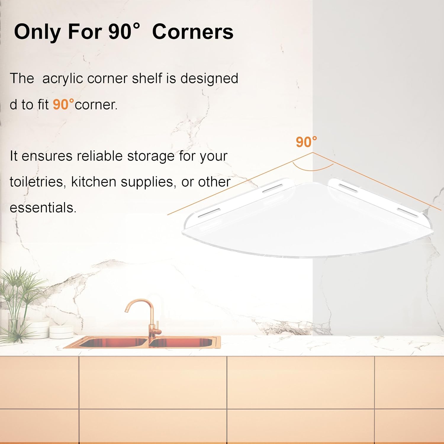 NUTNAPH Acrylic Corner Shower Shelves 2 Pack