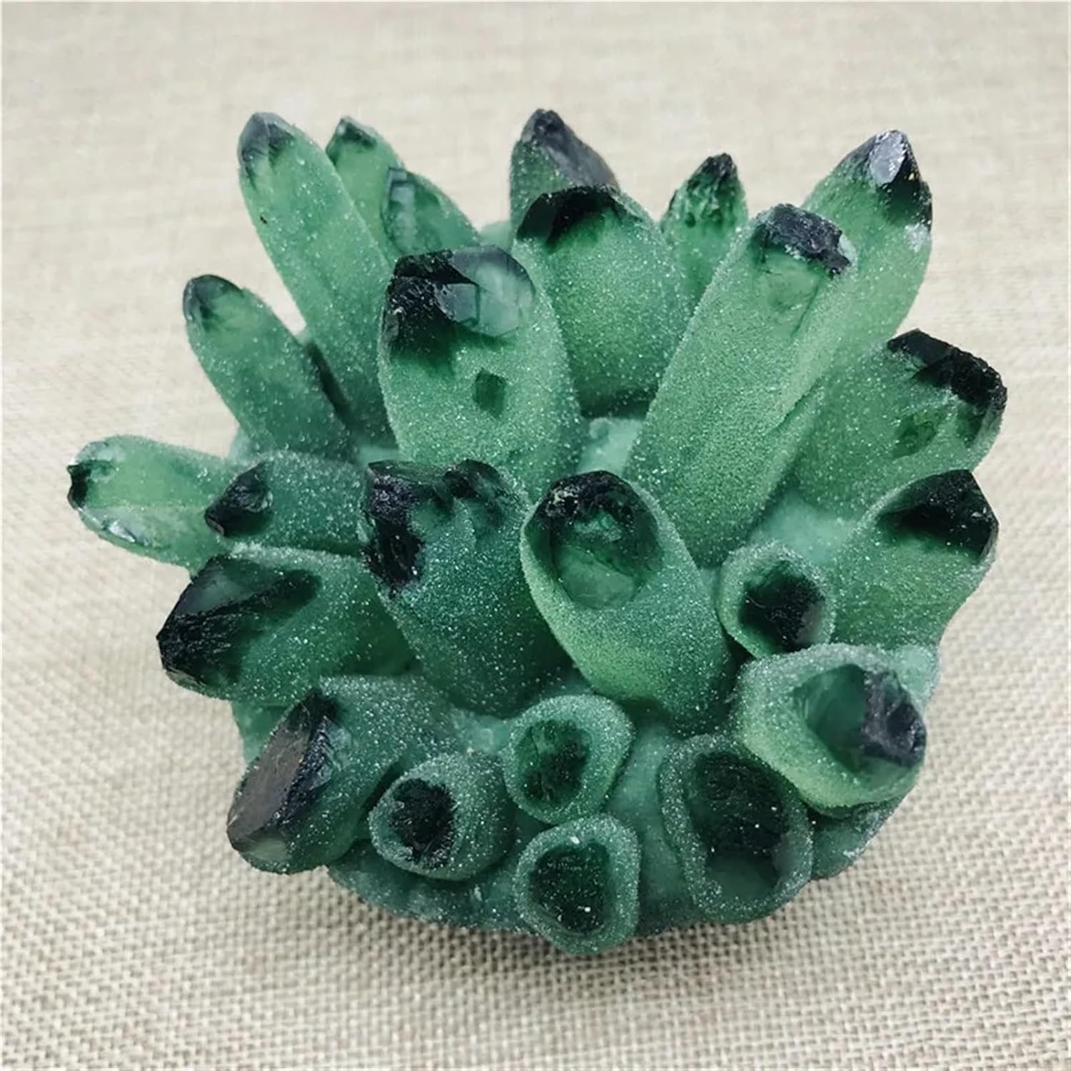 KatLin Natural Green Phantom Quartz Crystal Cluster Home Decor