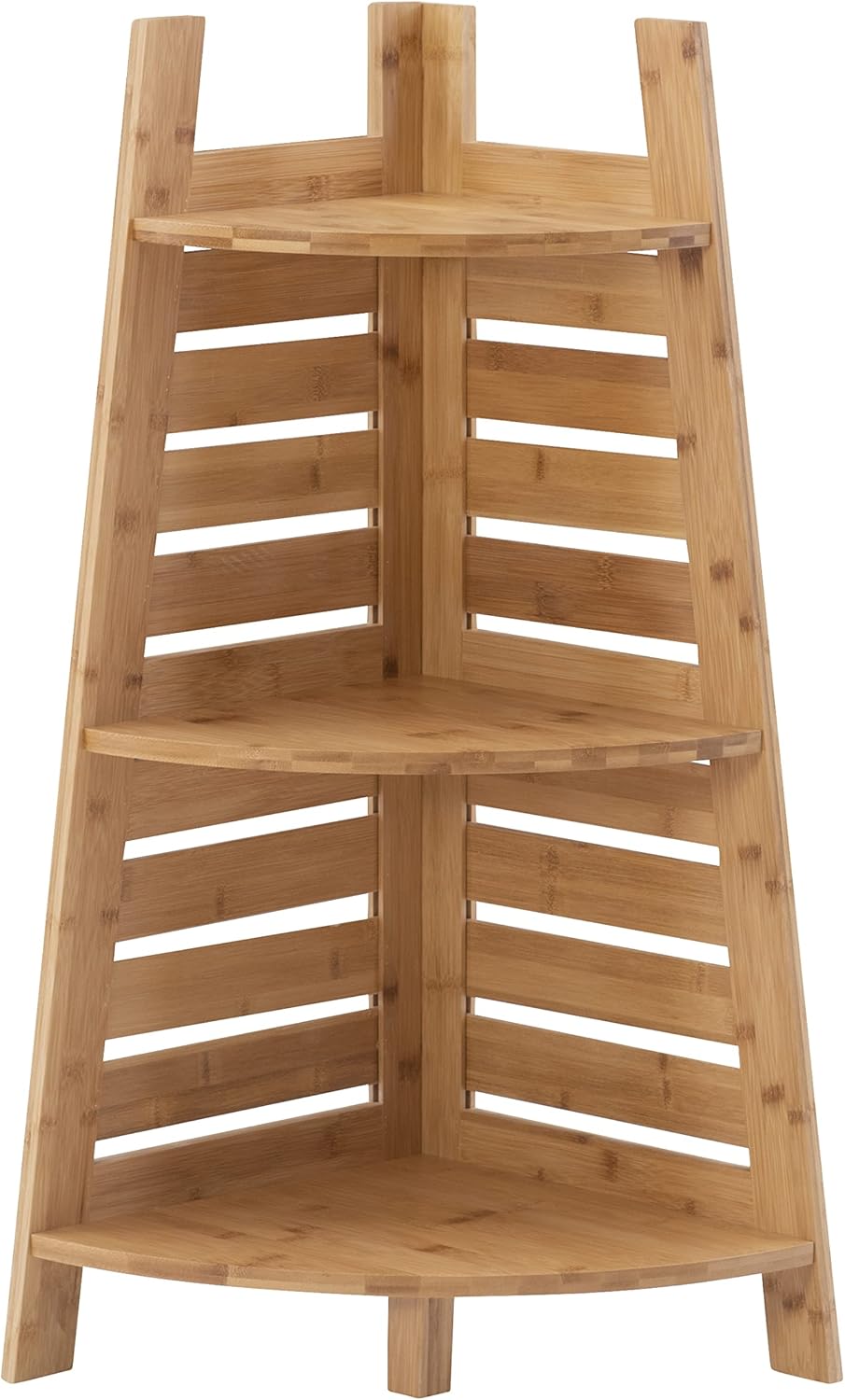 Linon Amzn0326 Bamboo Corner Shelf Brown
