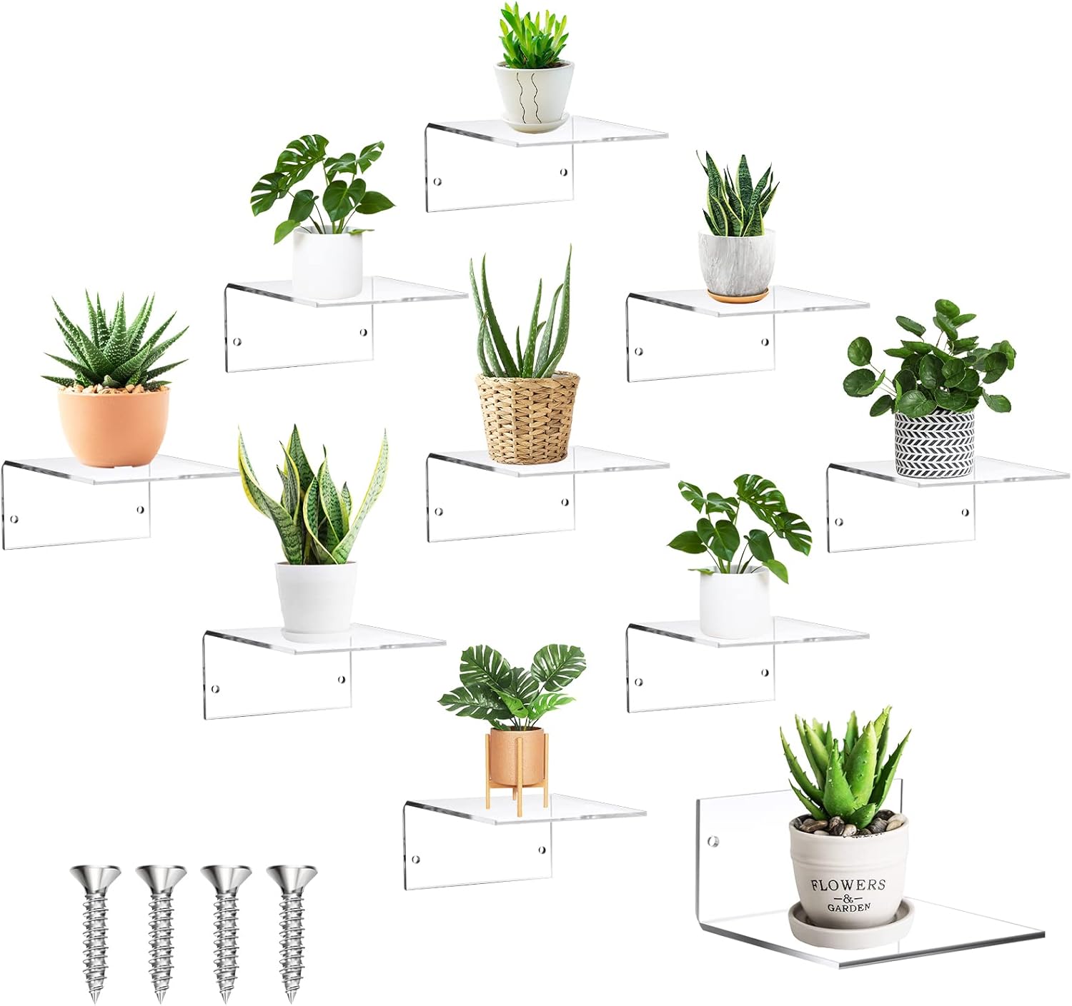 Yalikop Acrylic Floating Shelves for Wall 4 Inch Set