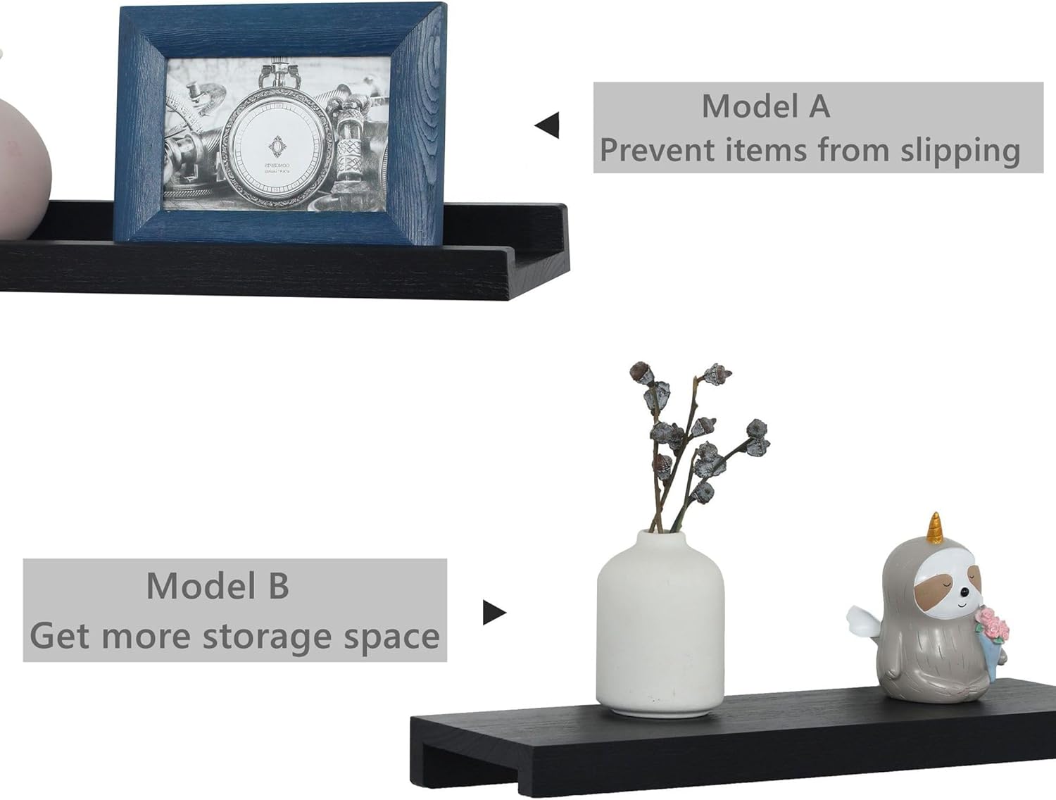 Modern Floating Shelf Set of 4 24 Inch Wall Mount Picture Ledge Display