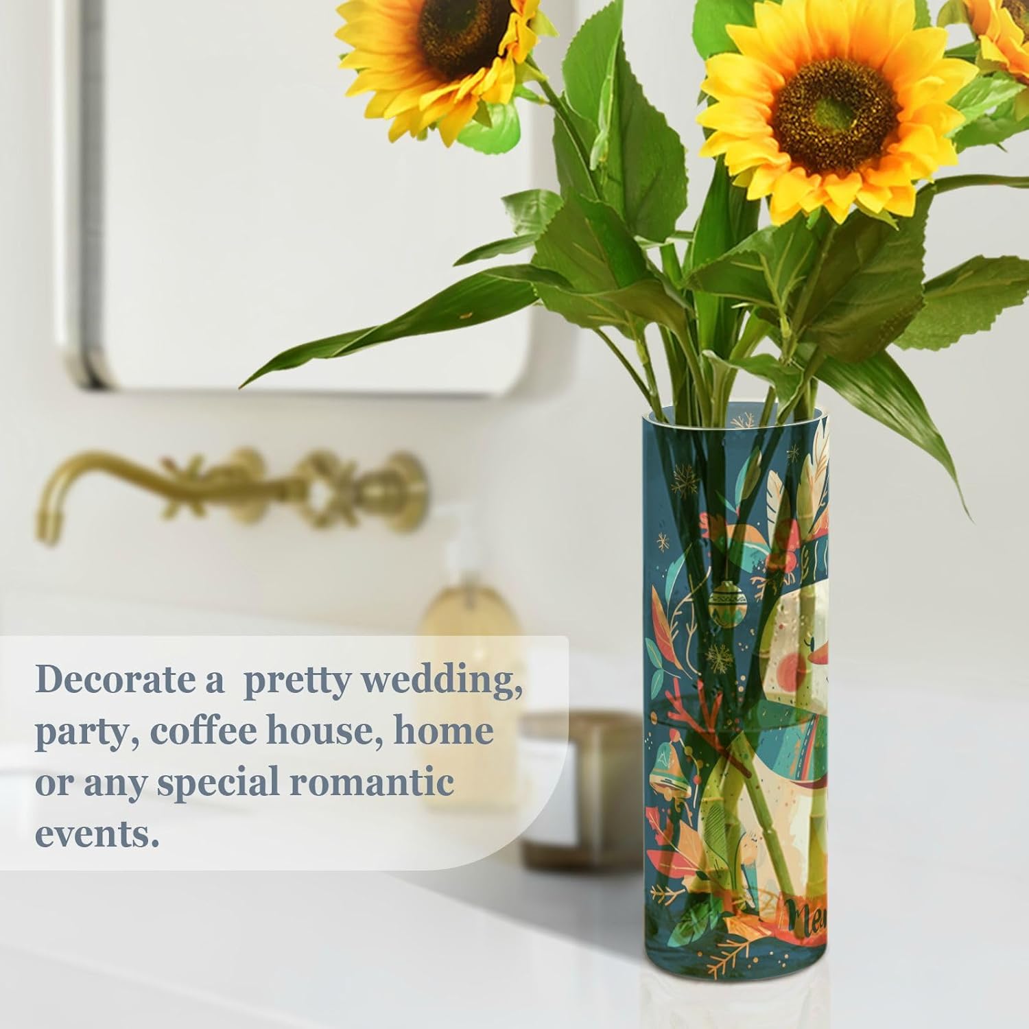 Cartoon Snowman Plastic Cylinder Vase 118 x 39 Inch