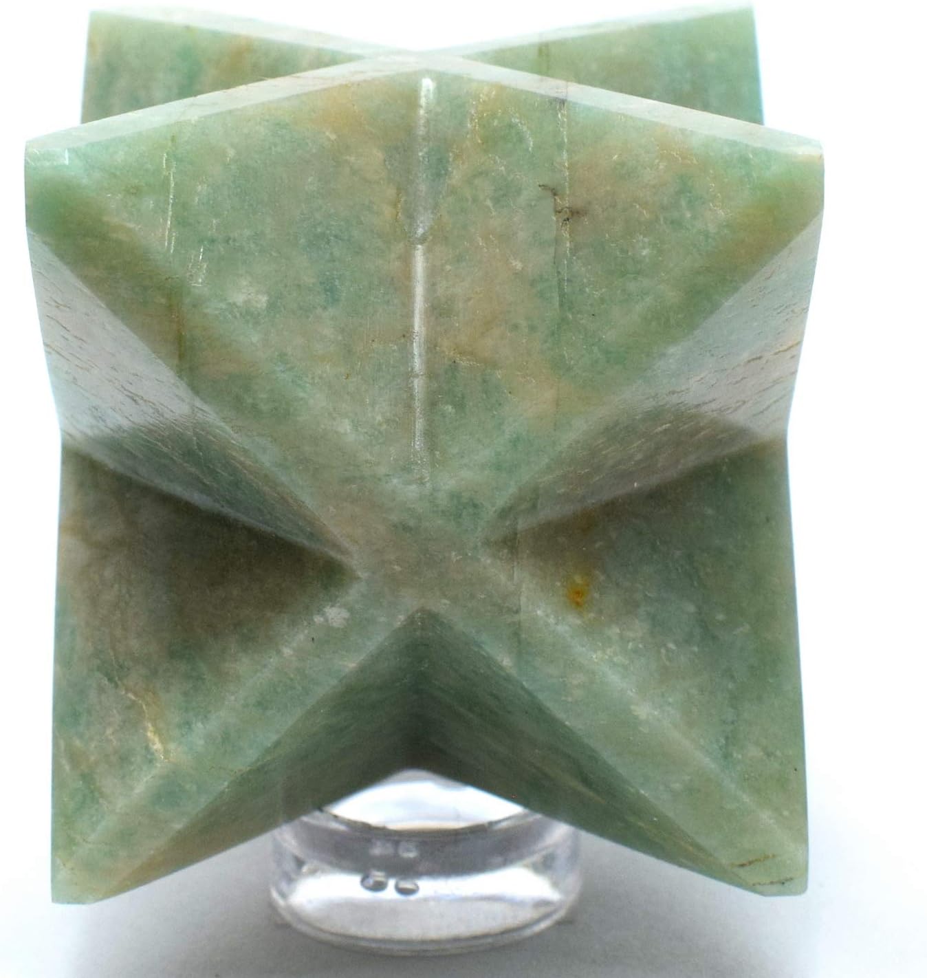 24 Inch Green Amazonite Star with Clear Quartz Cabochon