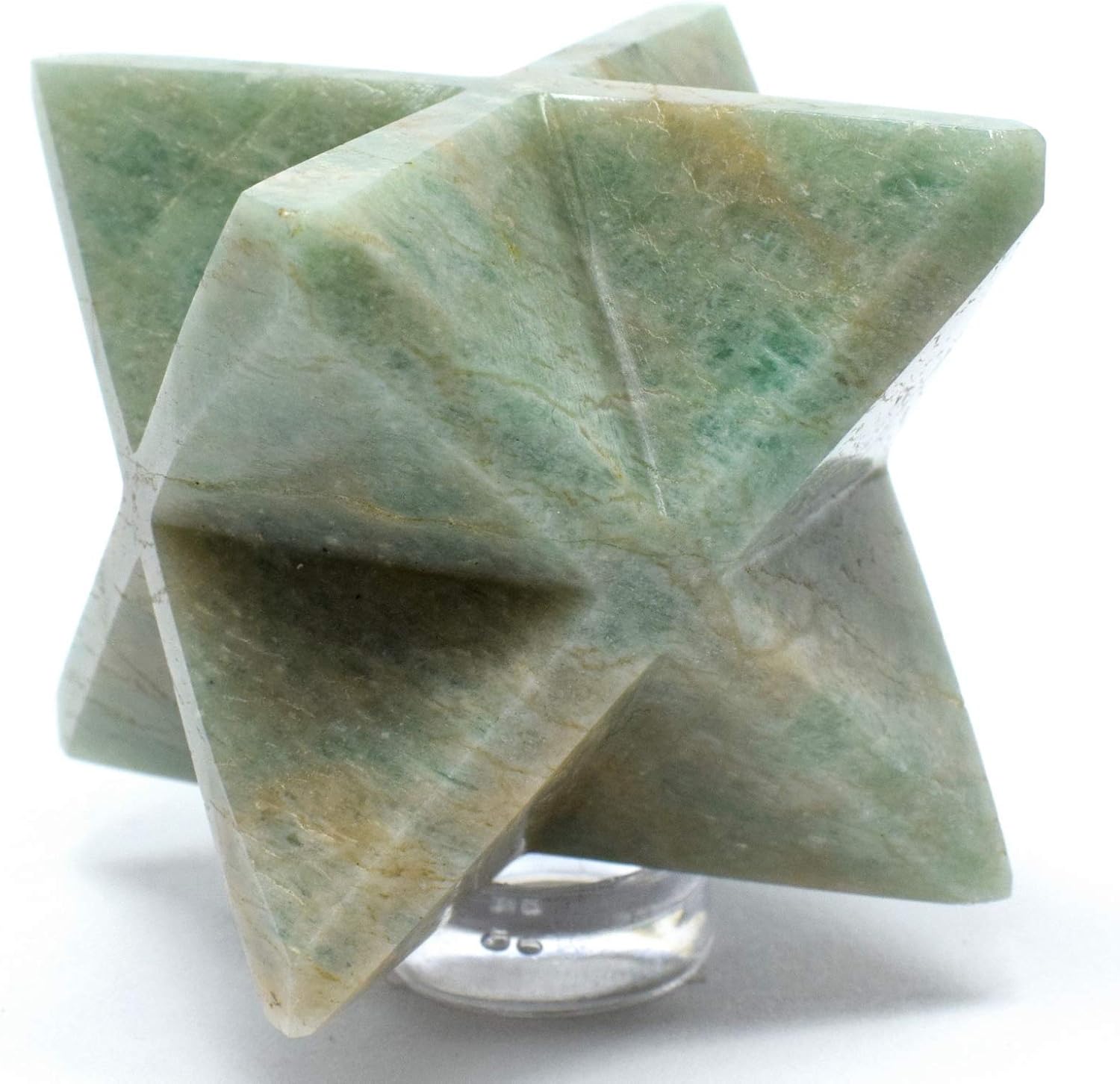 24 Inch Green Amazonite Star with Clear Quartz Cabochon