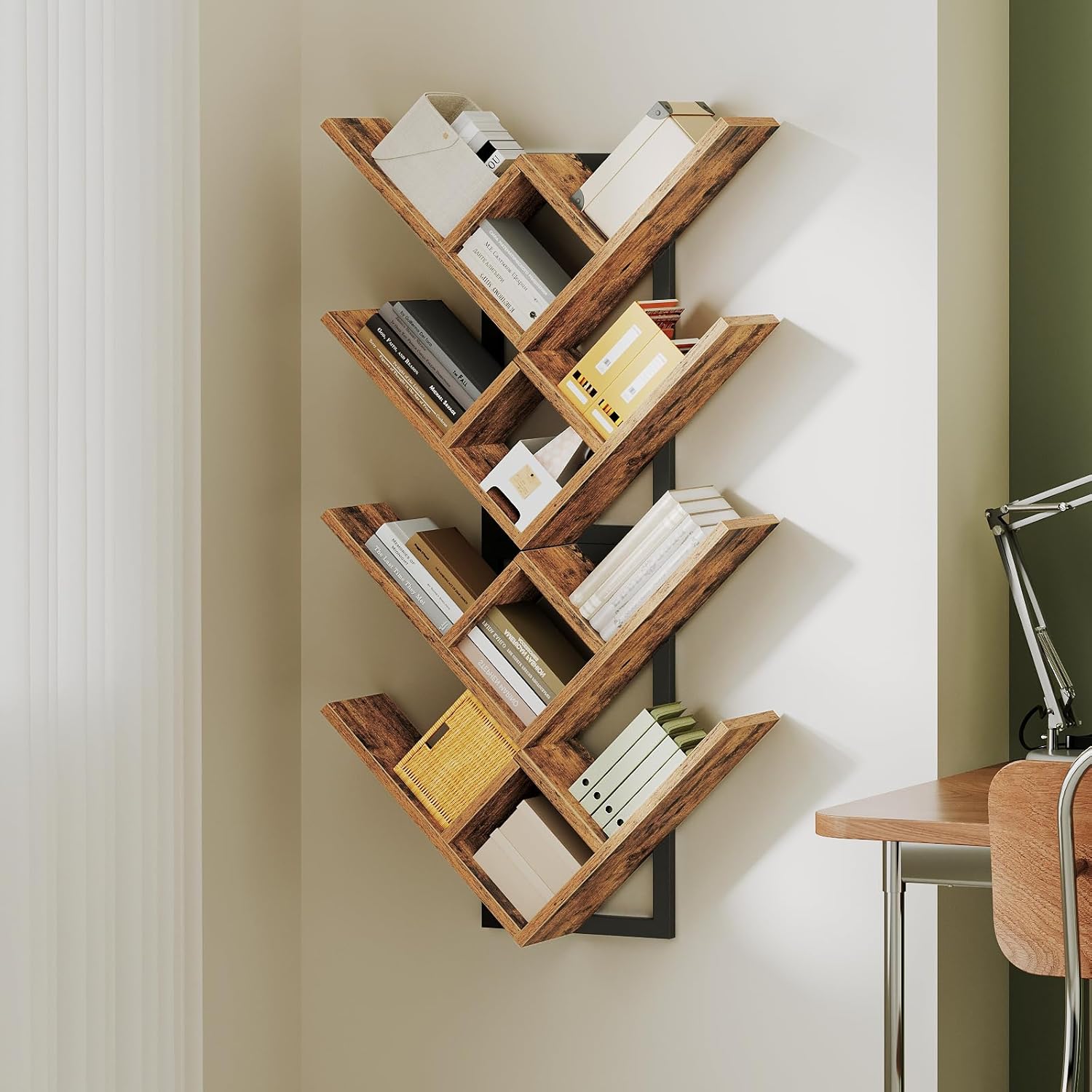HOOBRO Floating Shelves Set of 2 Wall Mounted Bookshelves