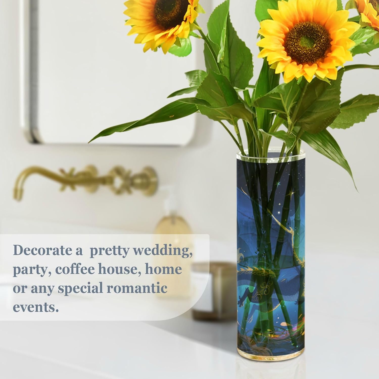 Cartoon Blue Dragon Decorative Vase 118x39 Inch
