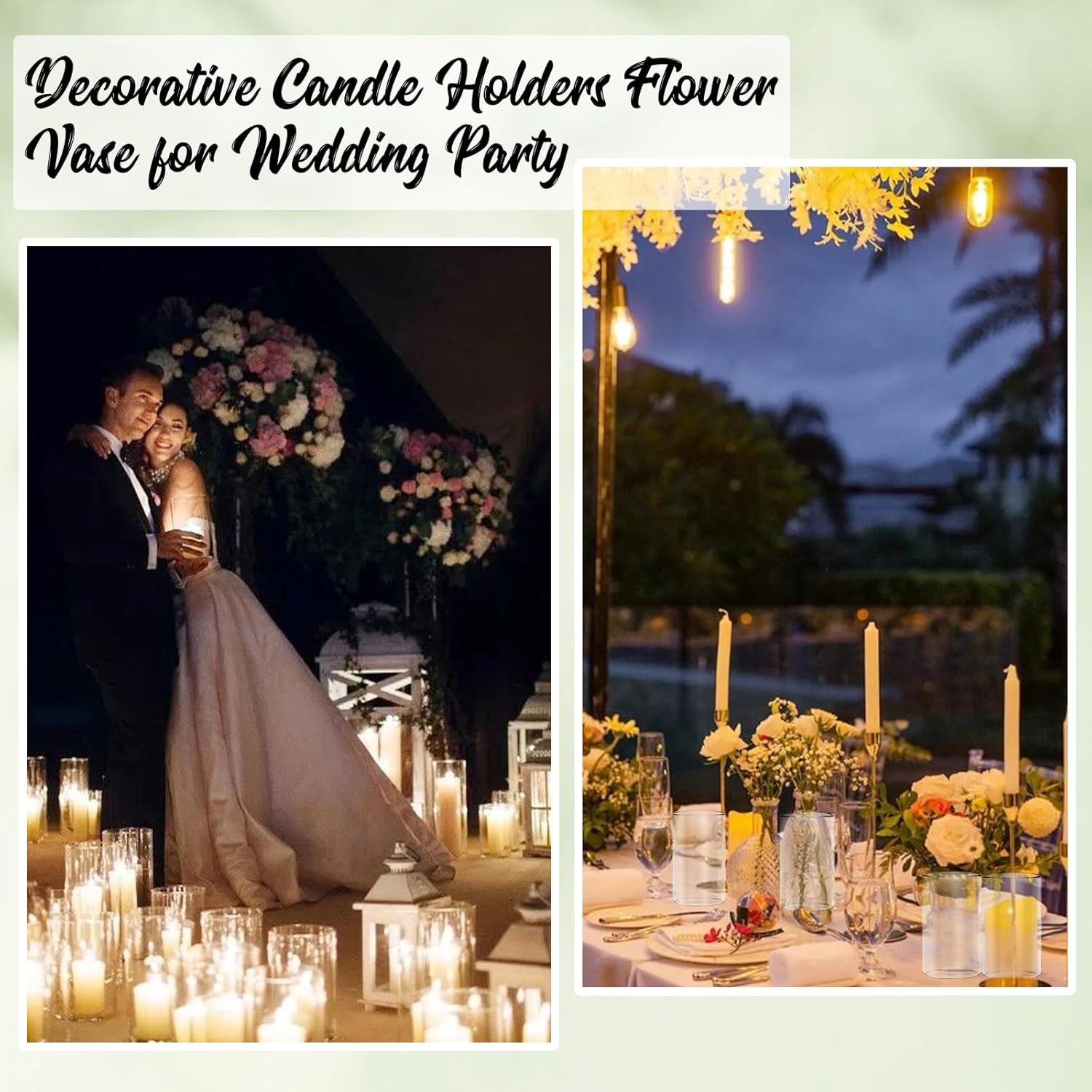 12pcs Clear Glass Cylinder Vases for Centerpieces and Decor