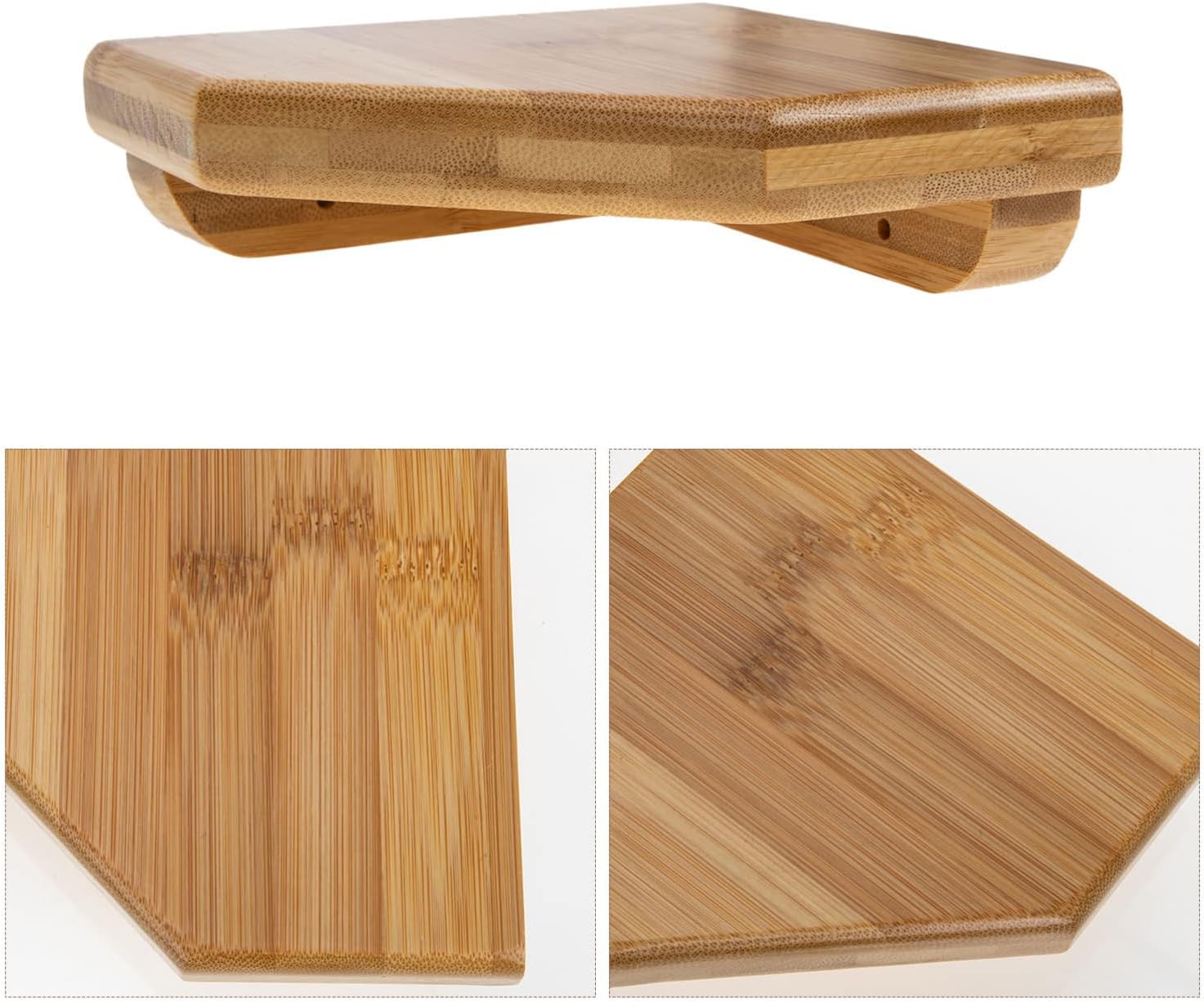 ORFOFE 1set Corner Wall Shelf Bamboo Floating Storage Rack