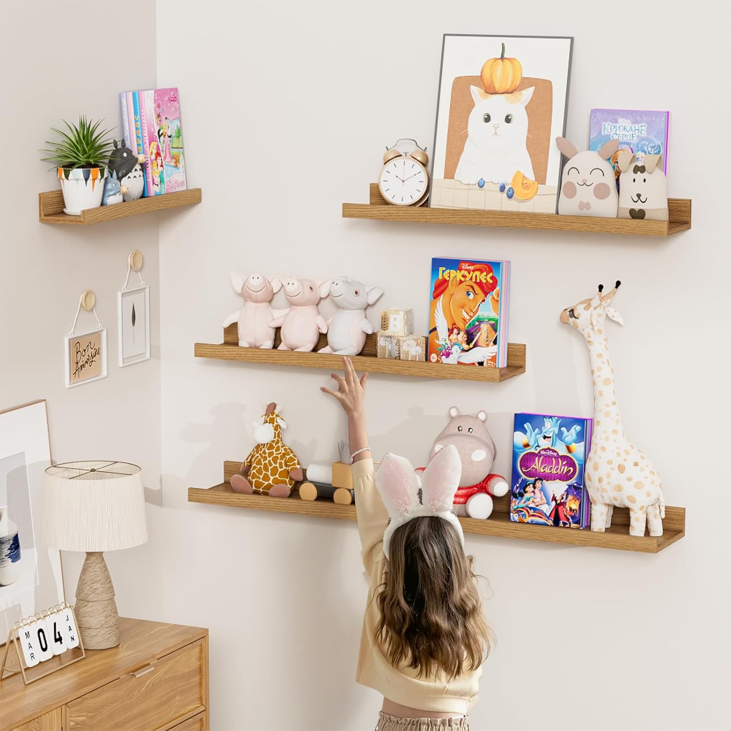 Floating Shelves Set of 6 24 Inch Wall Mounted Display