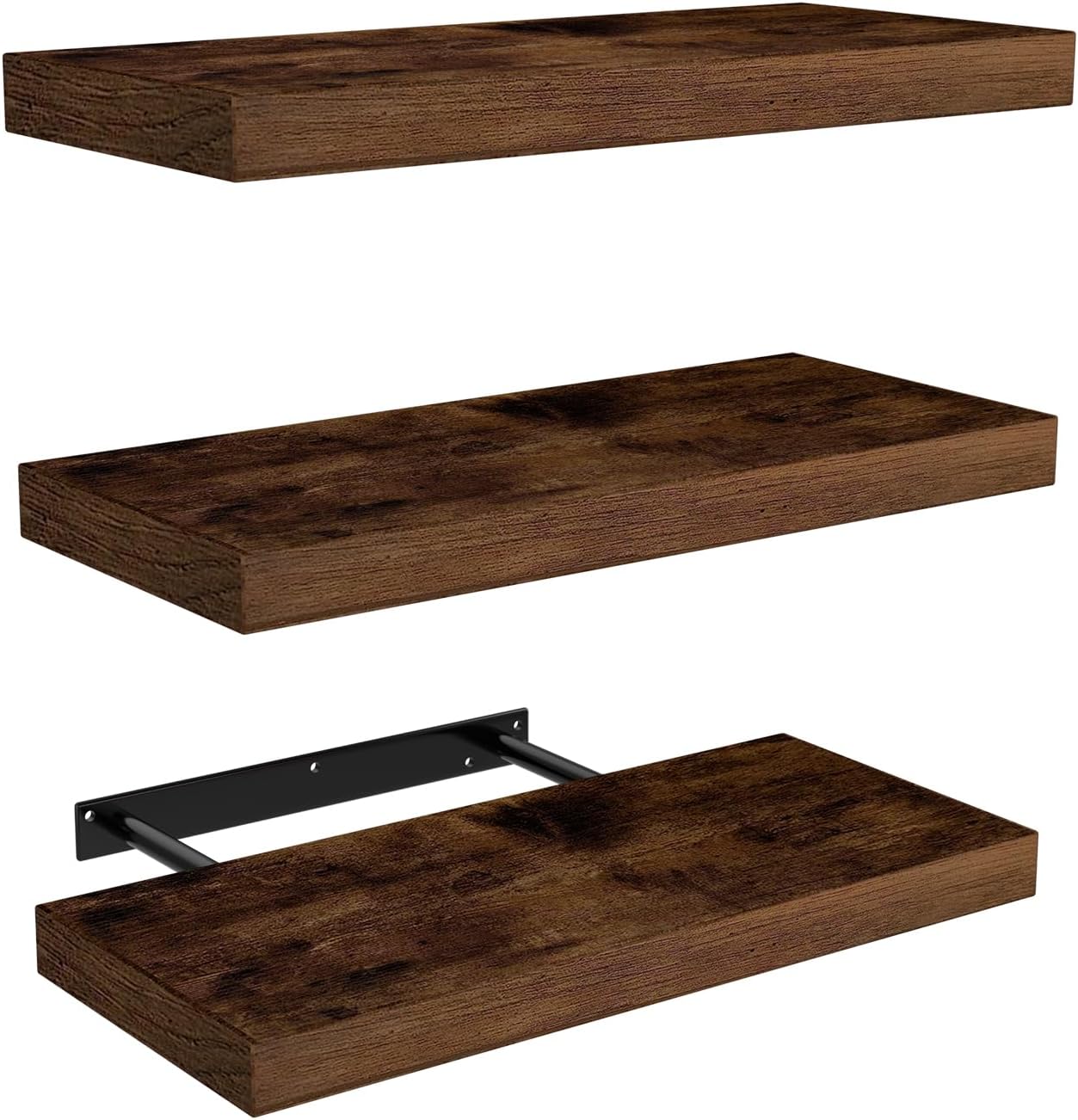 AT-VALY Floating Shelves Set of 3 156IN Wall Decor