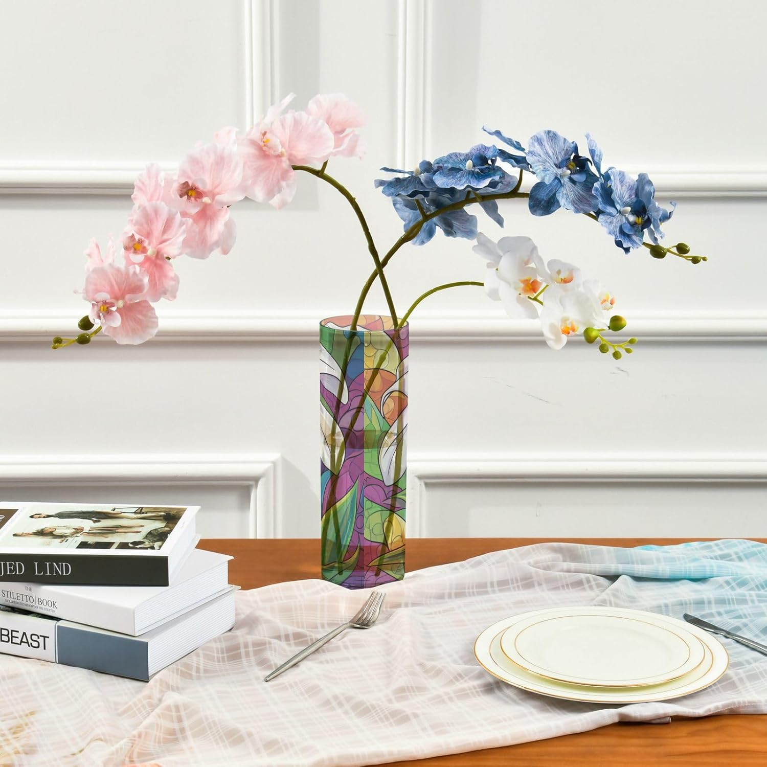 Easter Lily Happy Easter Plastic Flower Vase Decor