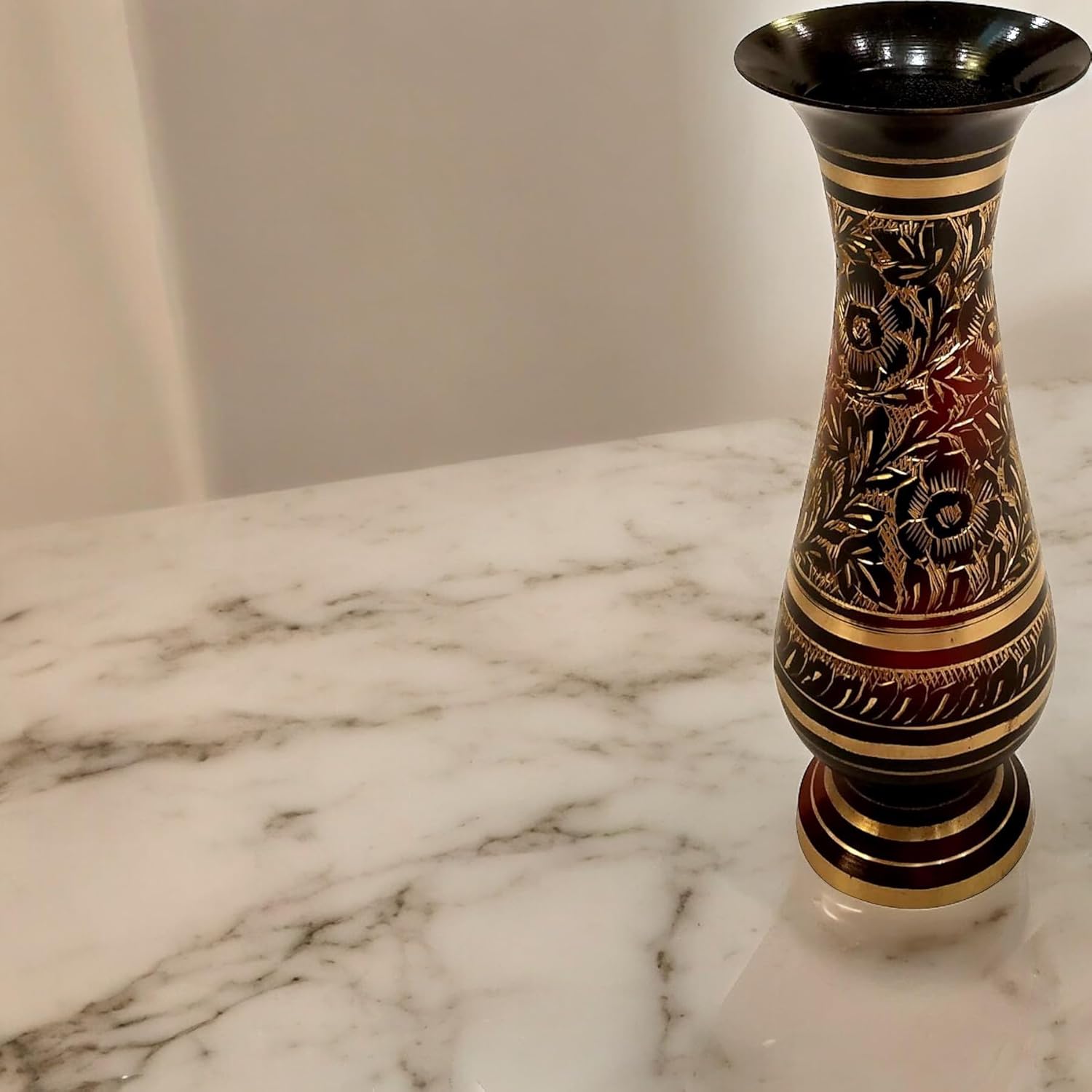 AKANKSHA ARTS 8 Inch Brass Decor Vase