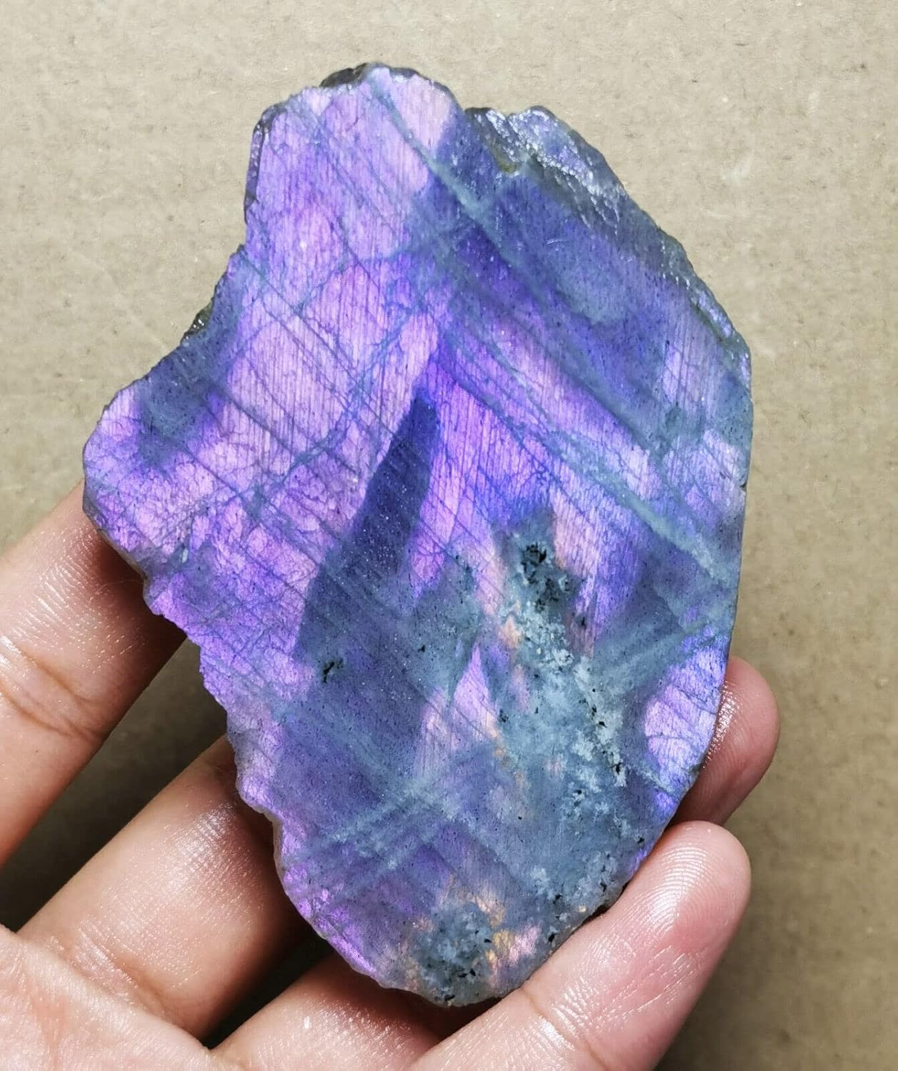 Nice Purple Flash Labradorite Slab Reiki Stone