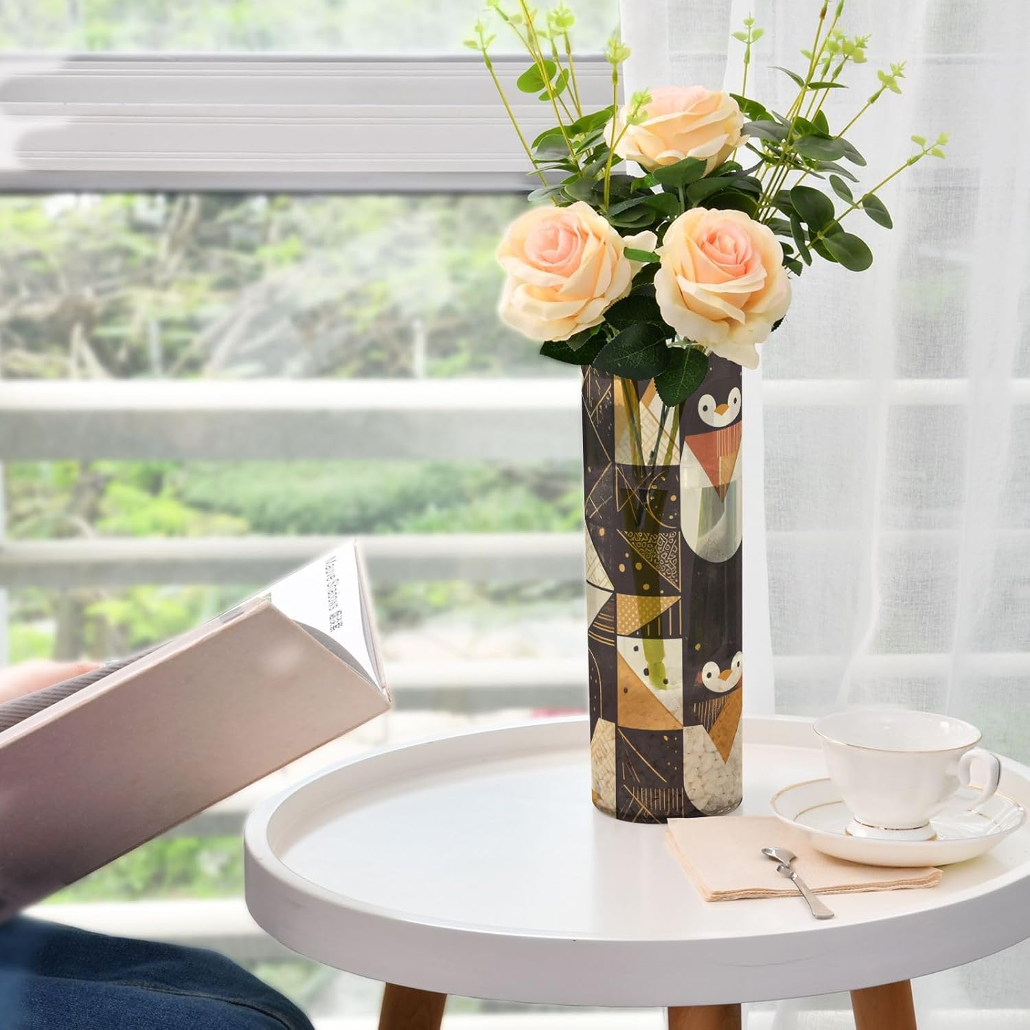 Penguin Rose Gold Plastic Hurricane Candle Holder 118 x 39 Inch