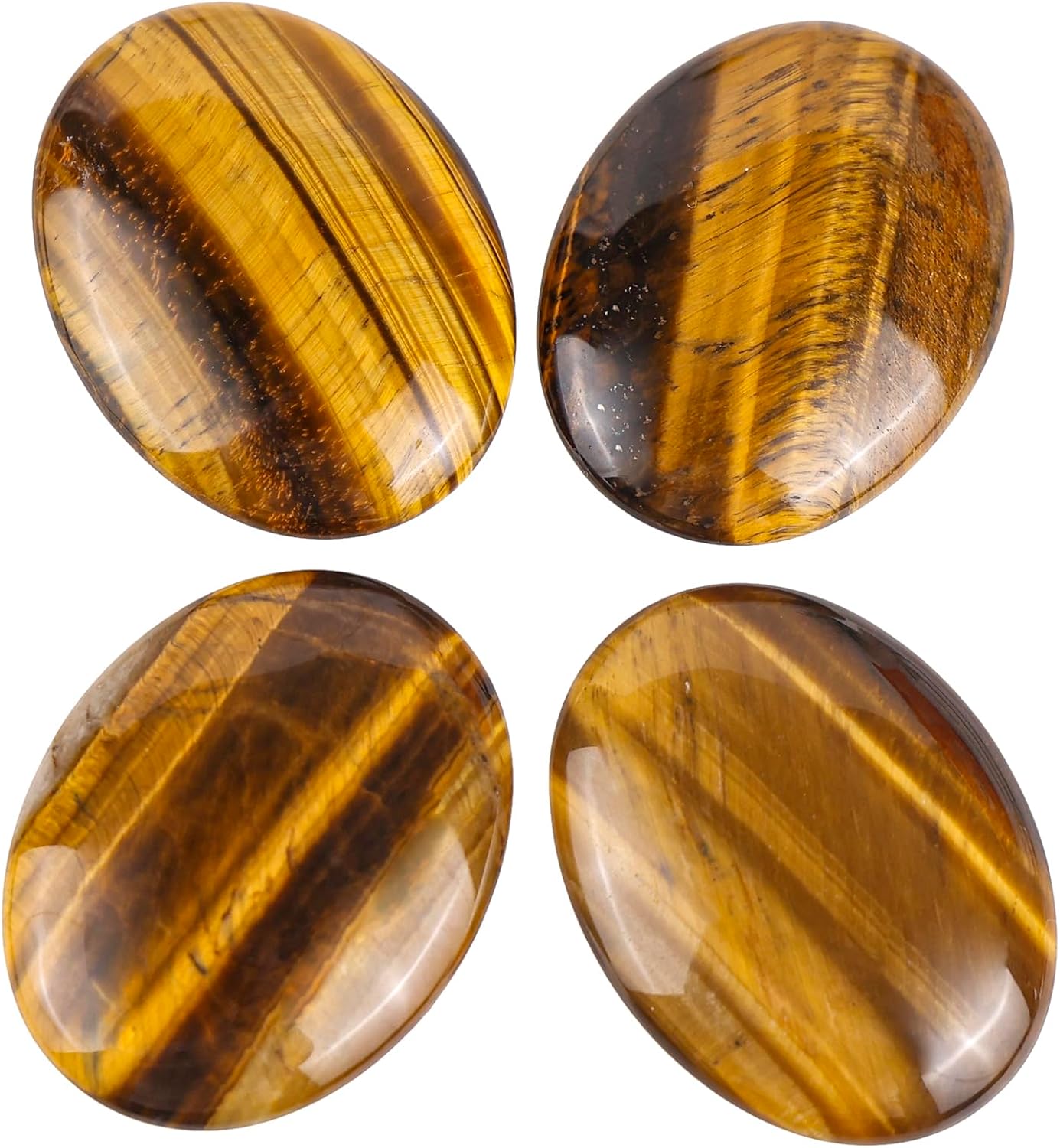 Mookaitedecor Tigers Eye Palm Stones Set of 4