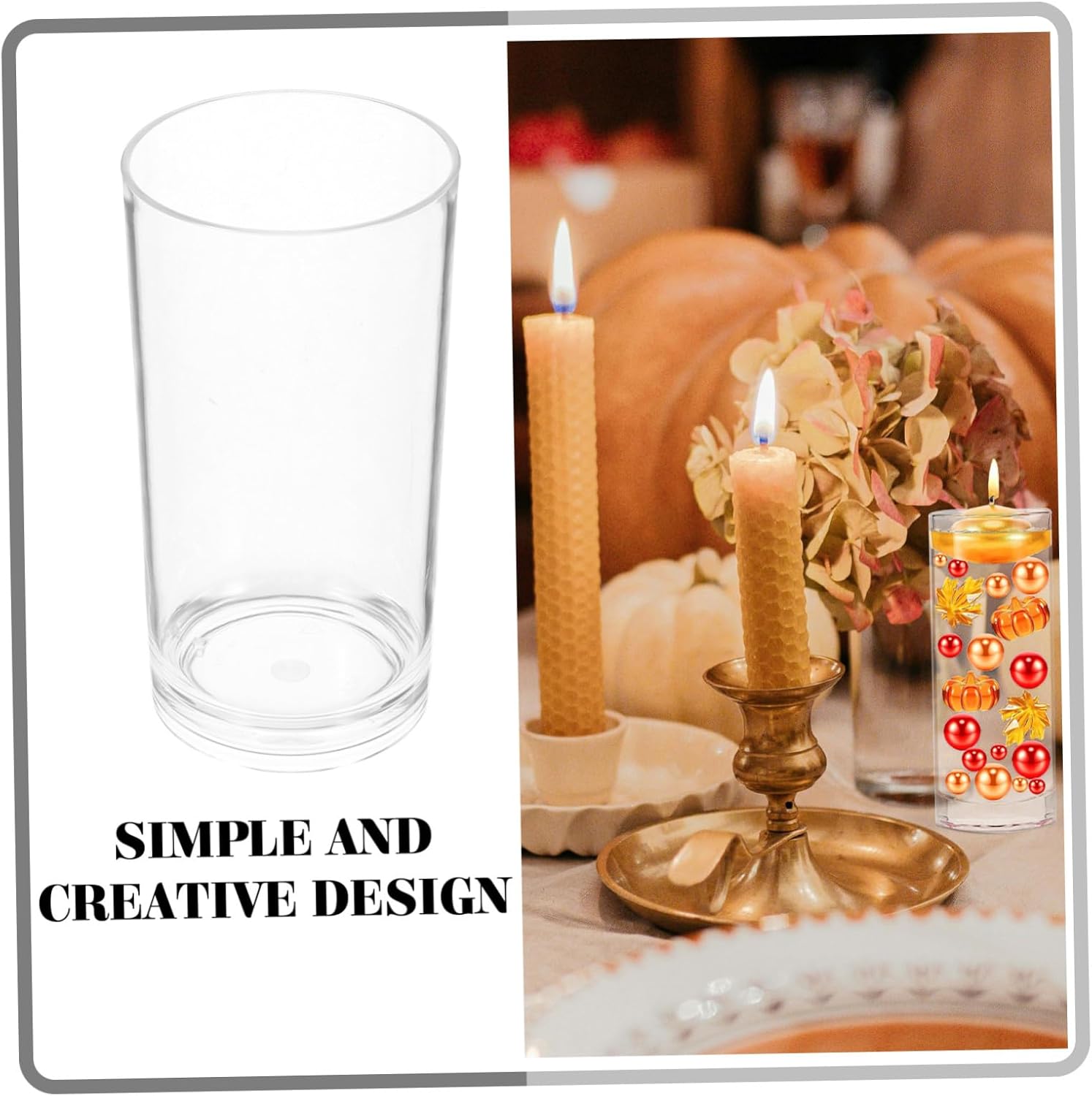 Acrylic Floating Candle Holder Vase Modern Clear Centerpiece