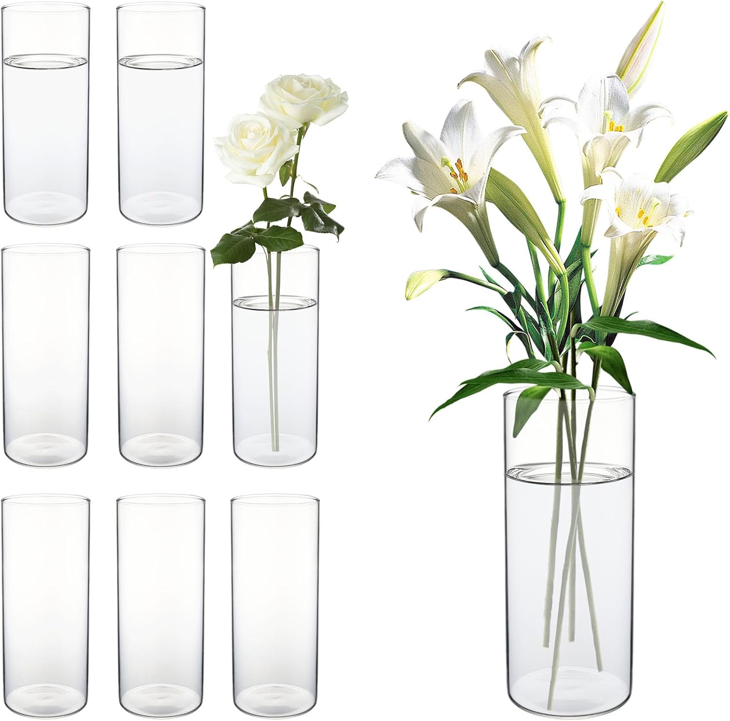 CHPINDAM Tall Glass Cylinder Vase 59 Inch