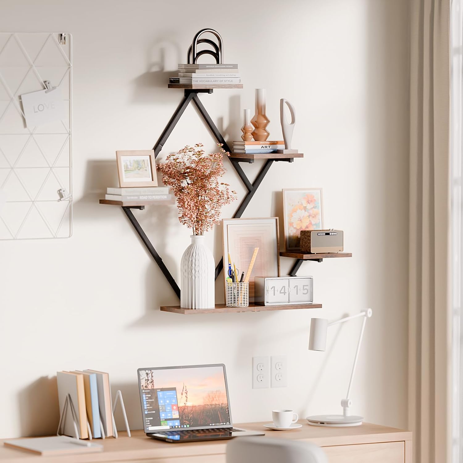 Floating Shelves for Wall Rustic Brown and Black