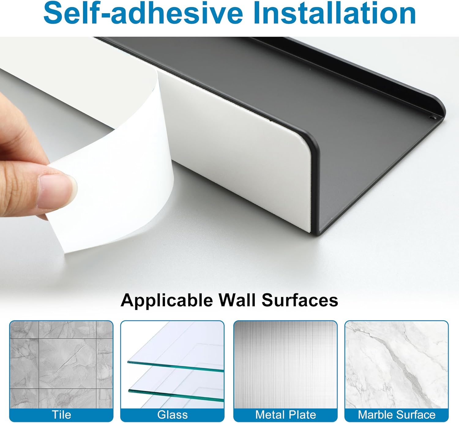 SAYAYO Black Floating Shelves for Wall Storage 2pcs