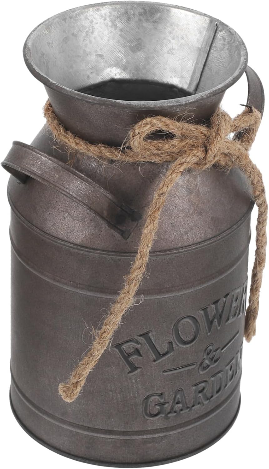 Rustic Galvanized Iron Milk Can Dried Flower Vase