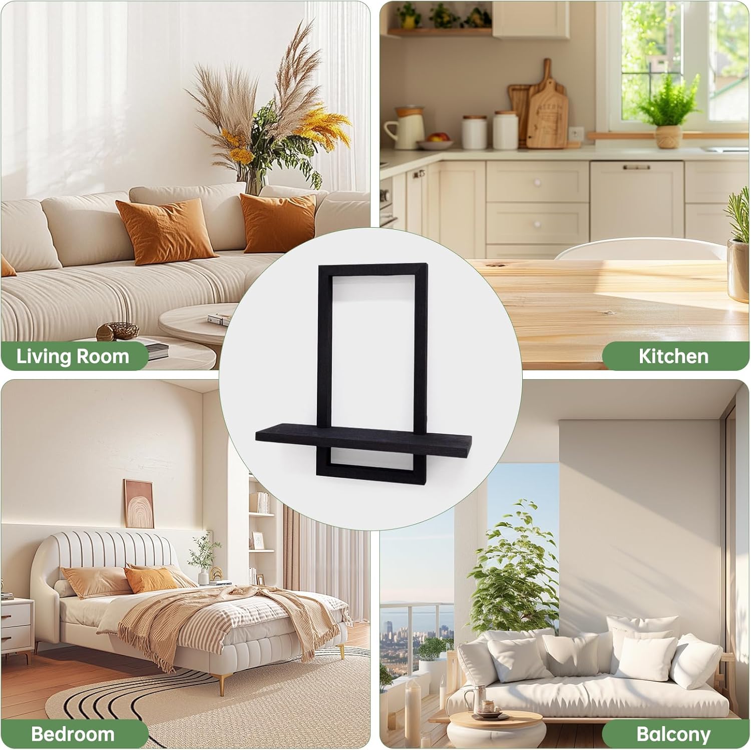 Square Floating Shelves Set of 2 - Modern Chic Wall Decor