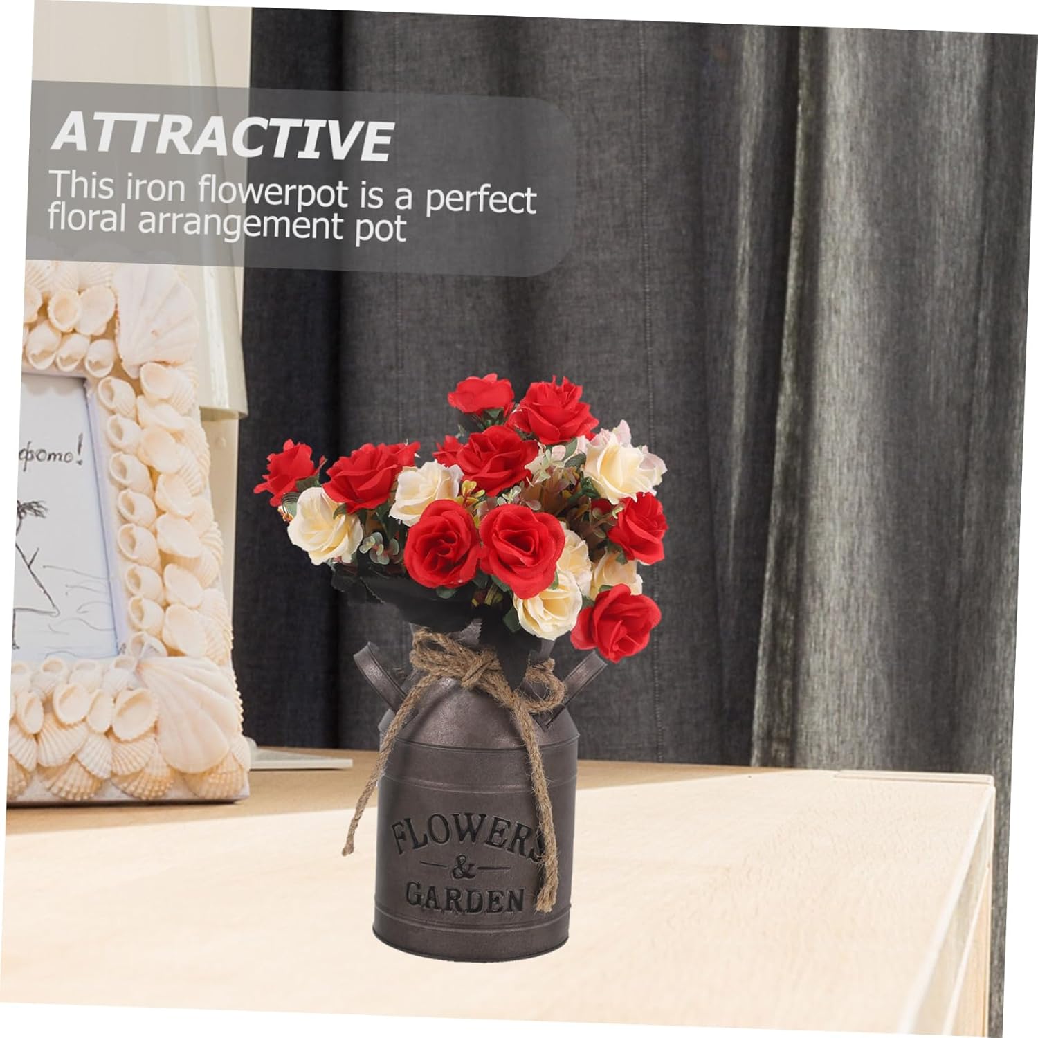 Rustic Galvanized Iron Milk Can Dried Flower Vase