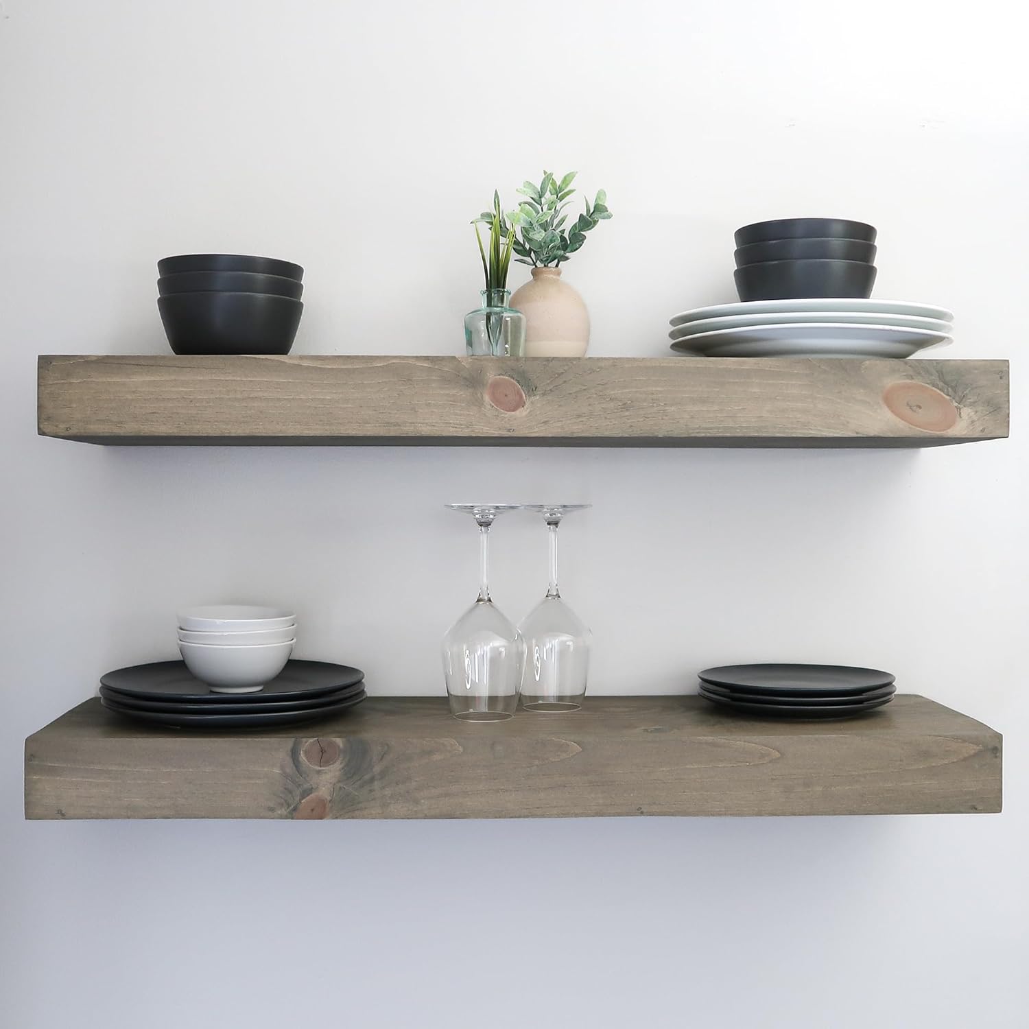 Modern Floating Shelves 3 Inches Thick Set of 2 1