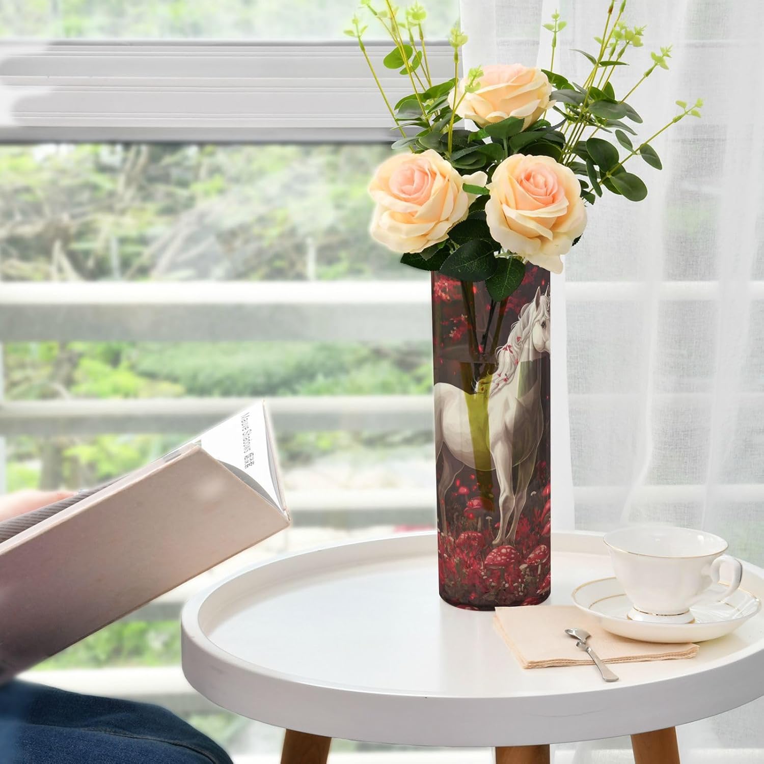 Robust Unicorns White Plastic Cylinder Vase 118x39 Inch