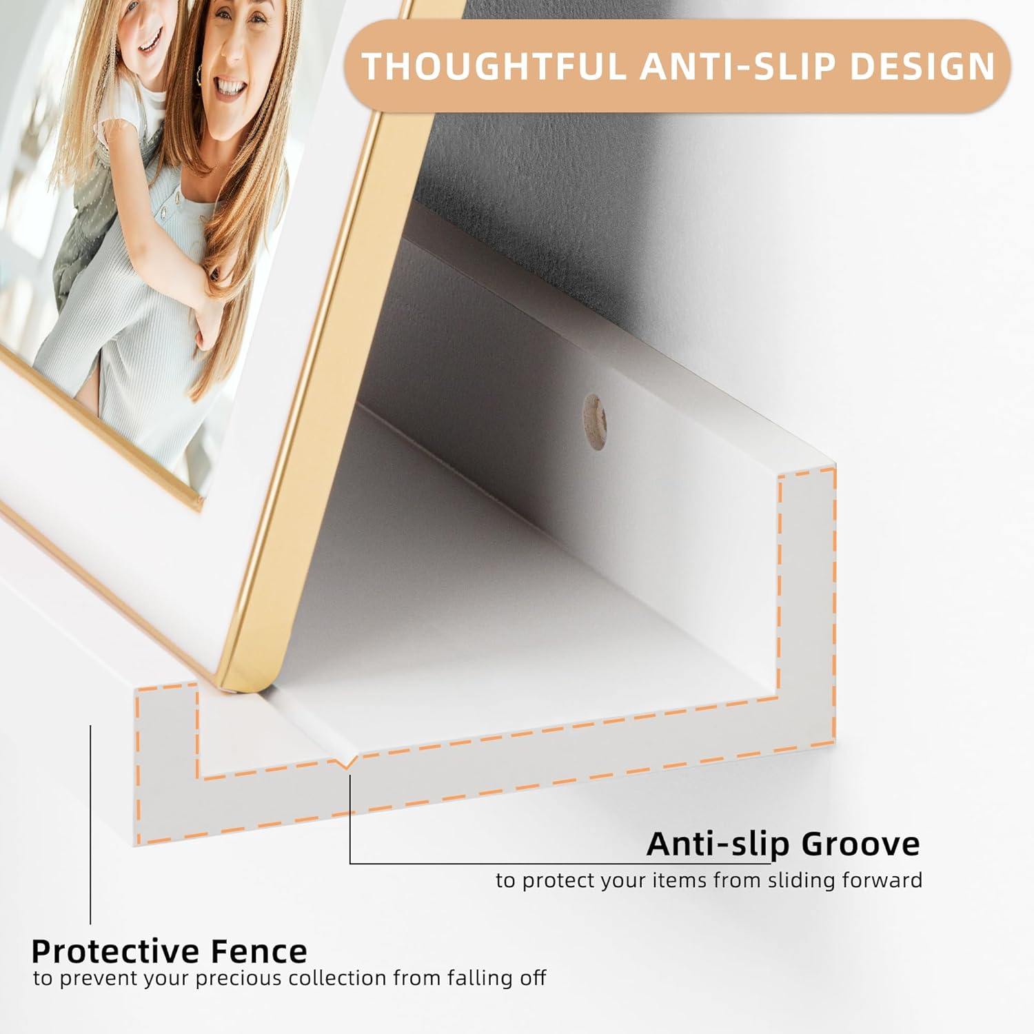 Acovy Floating Shelves for Wall Set of 2 White