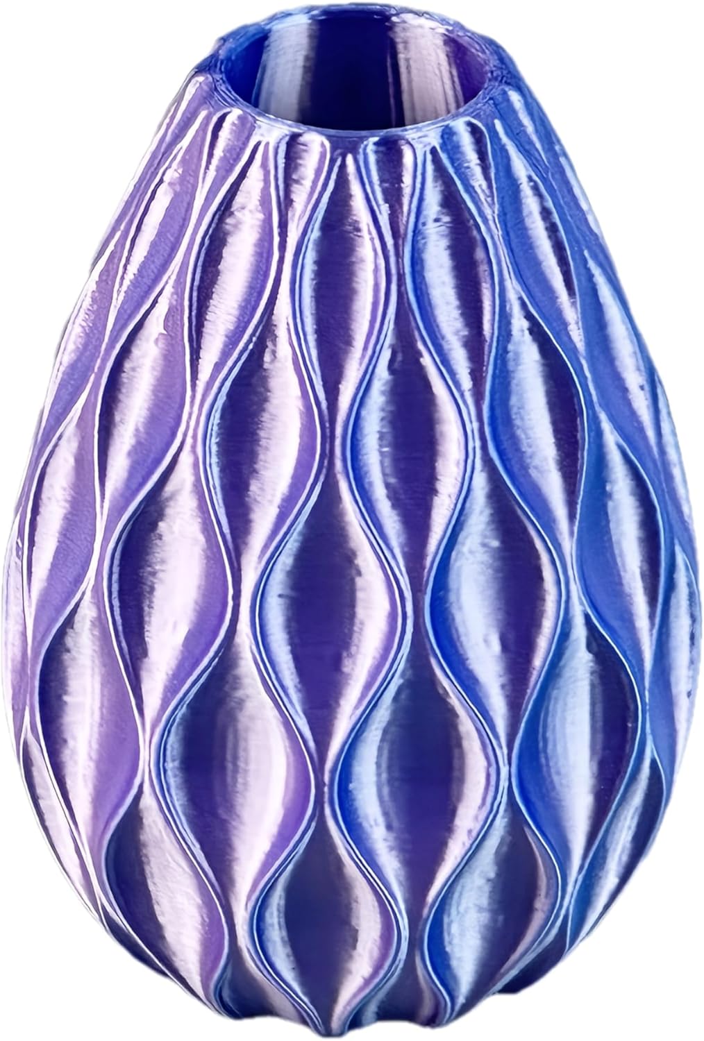 HEYUROP 1pc 3D Printed Mini Wavy Vase Blue Pink
